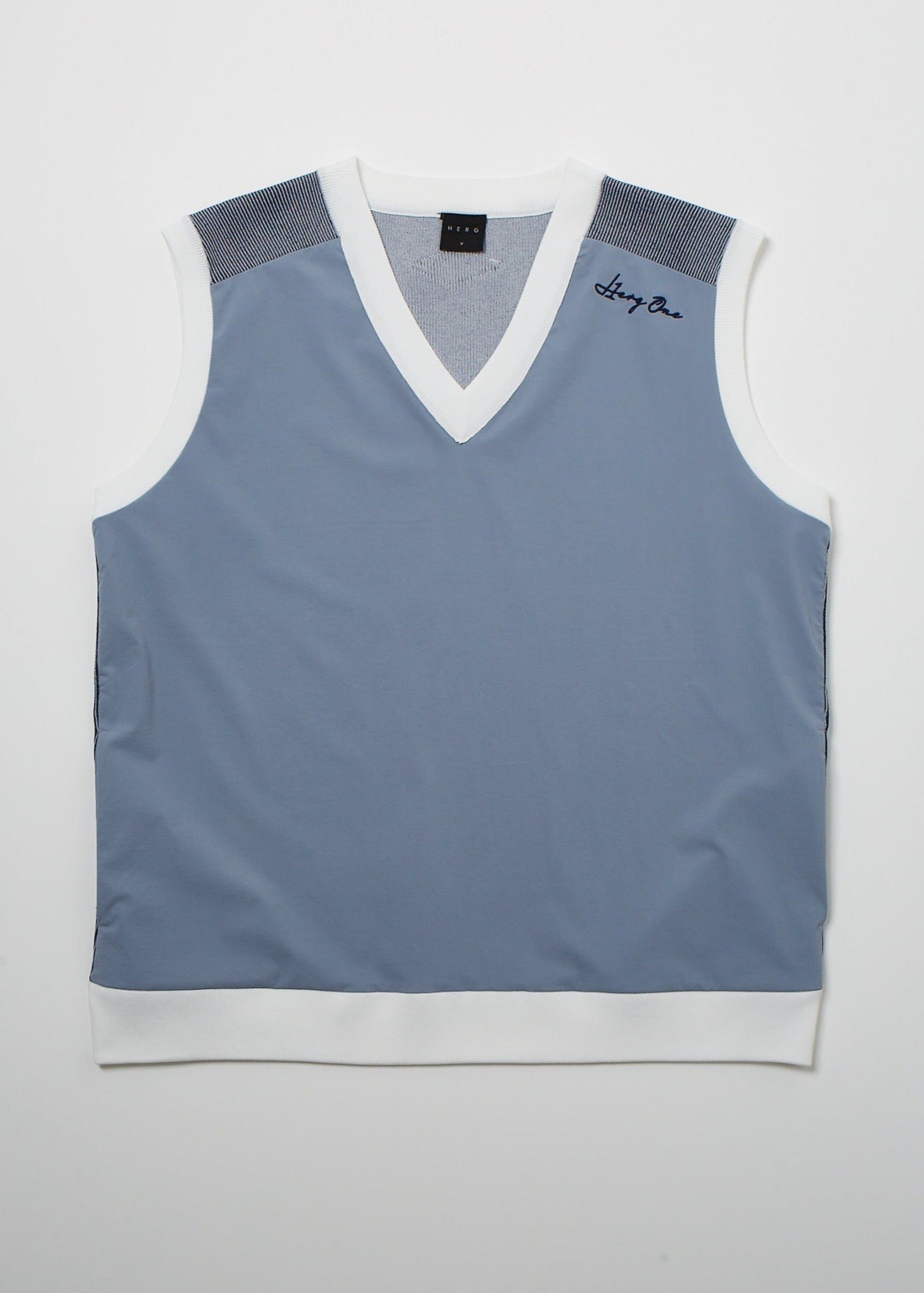 LIB KNIT x NYLON VEST /リブニットナイロンベスト