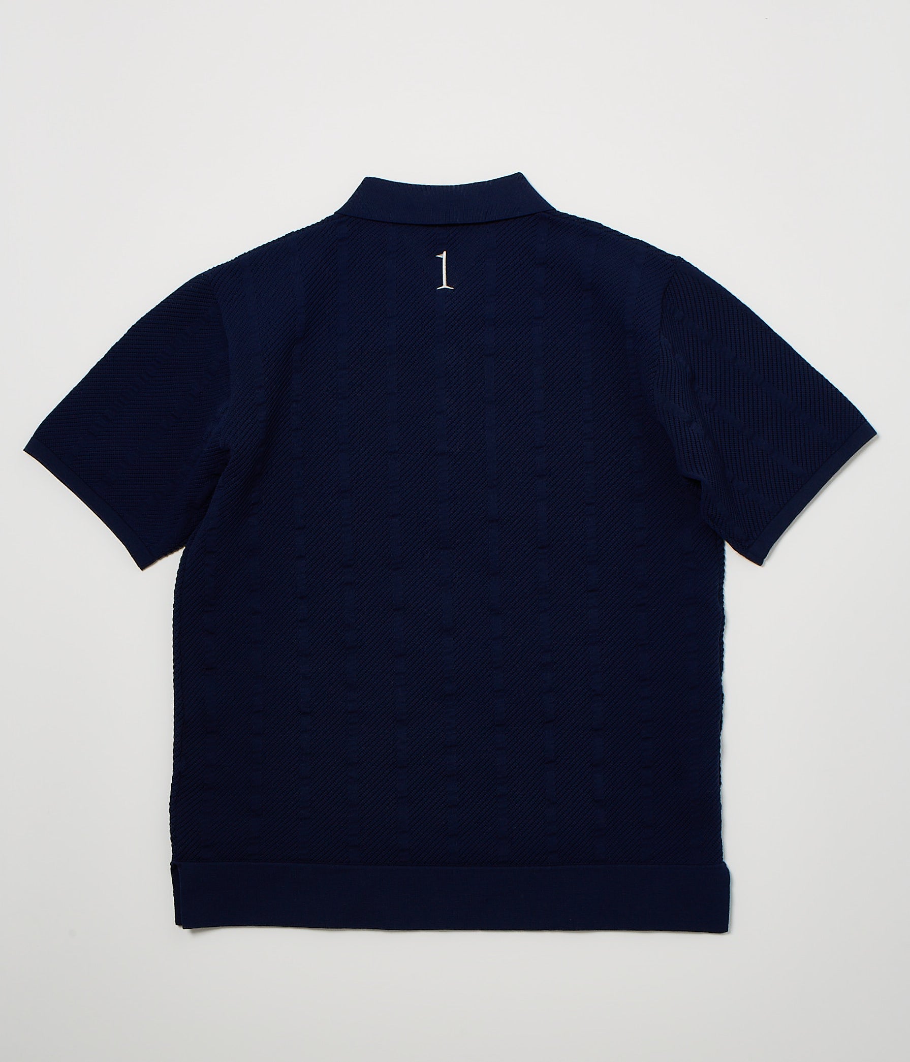 STRIPE MESH KNIT POLO