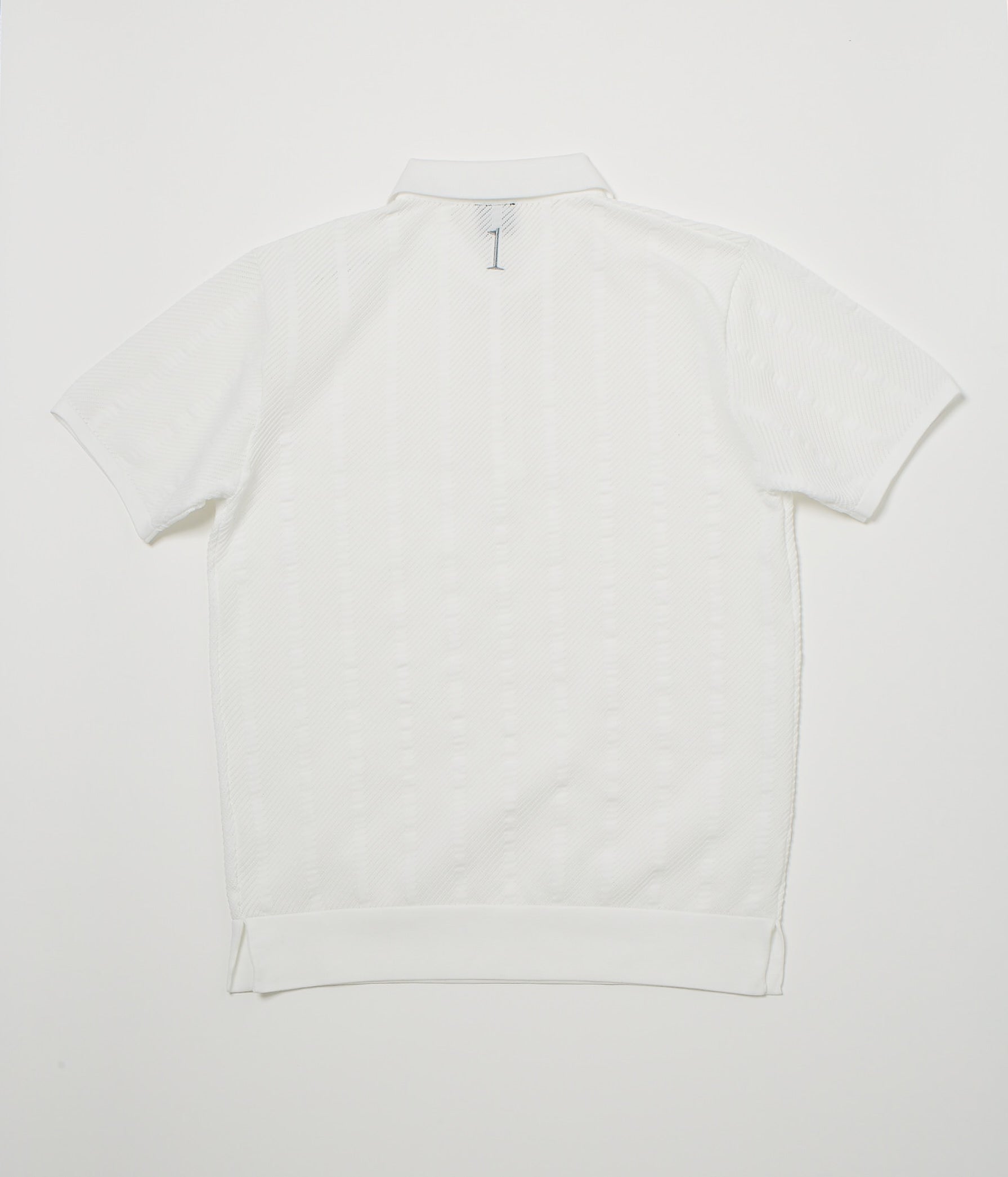STRIPE MESH KNIT POLO