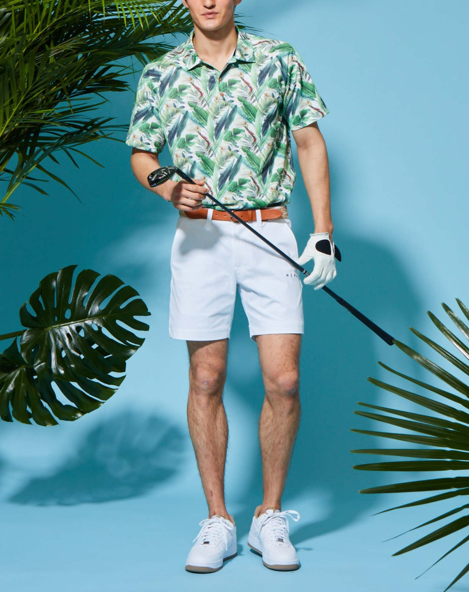 PRINT RESORT RAGLAN POLO/プリントリゾートラグランポロ