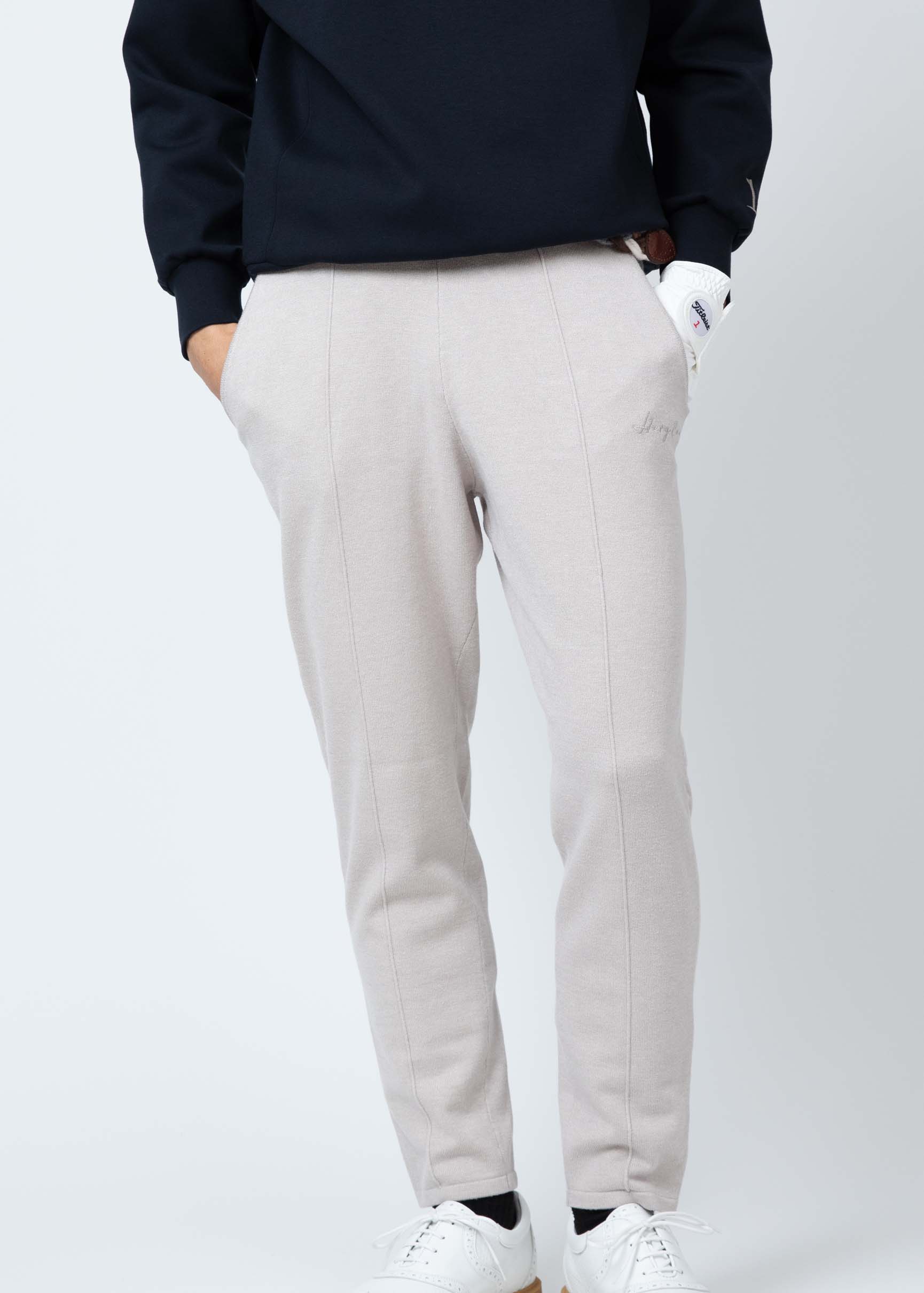 ニットセンタープリーツパンツ・メンズ