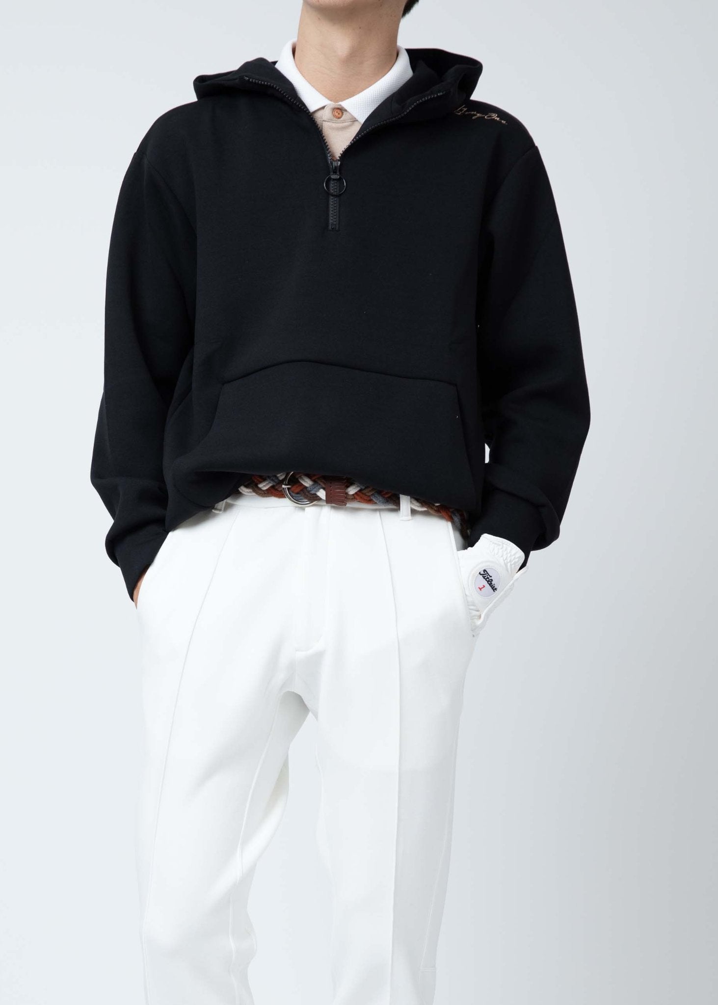 ハーフジップフーディ・メンズ