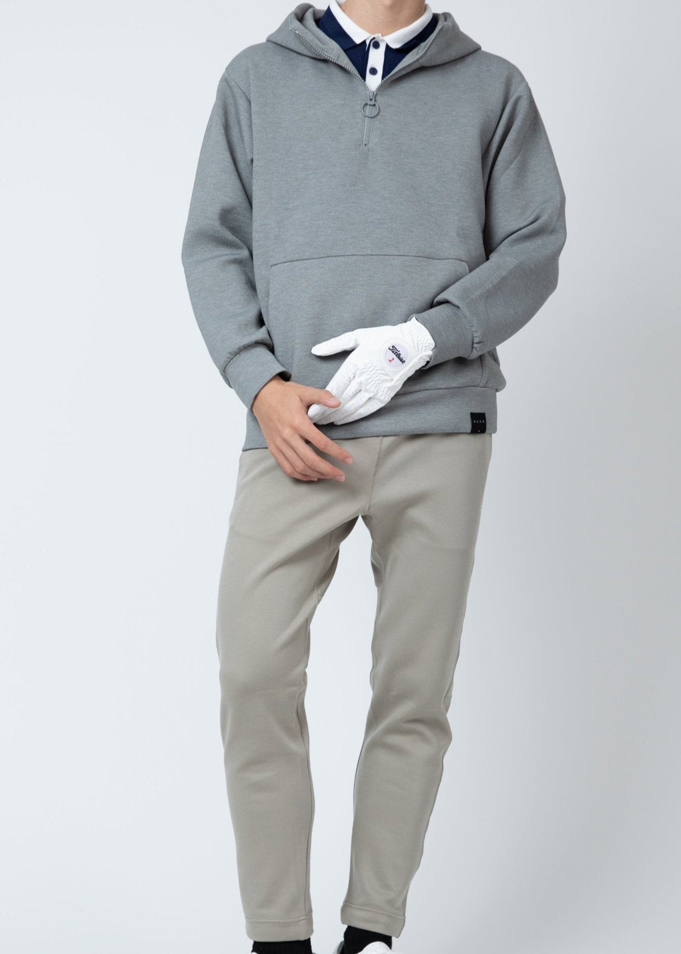 ハーフジップフーディ・メンズ