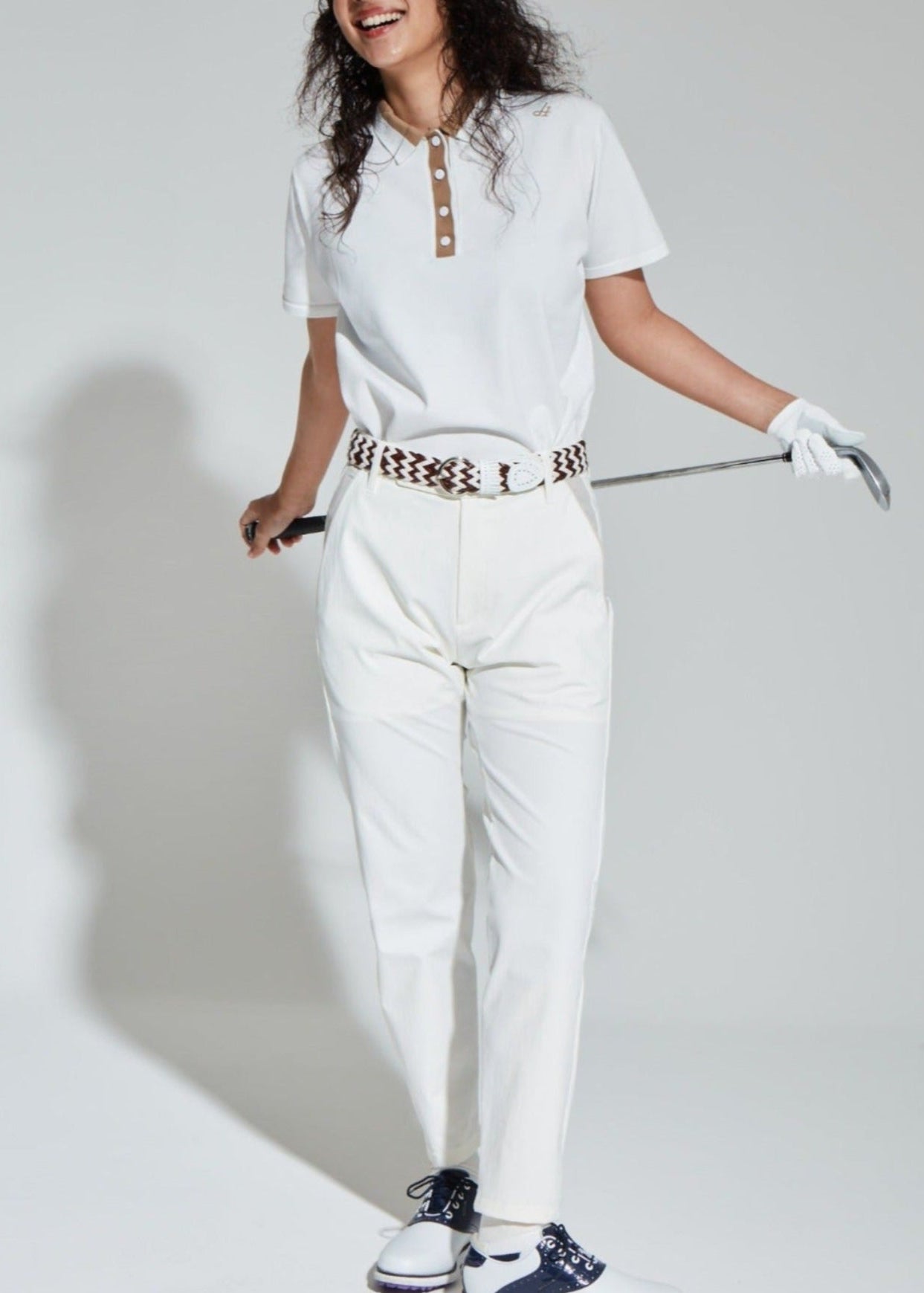 HIBRID MESH KNIT POLO WOMEN
