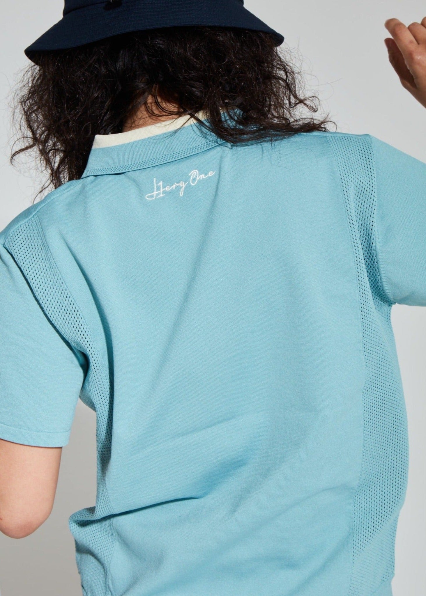 HIBRID MESH KNIT POLO WOMEN