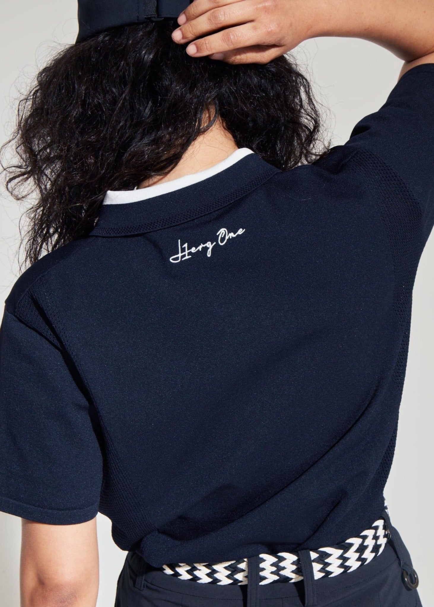 HIBRID MESH KNIT POLO WOMEN