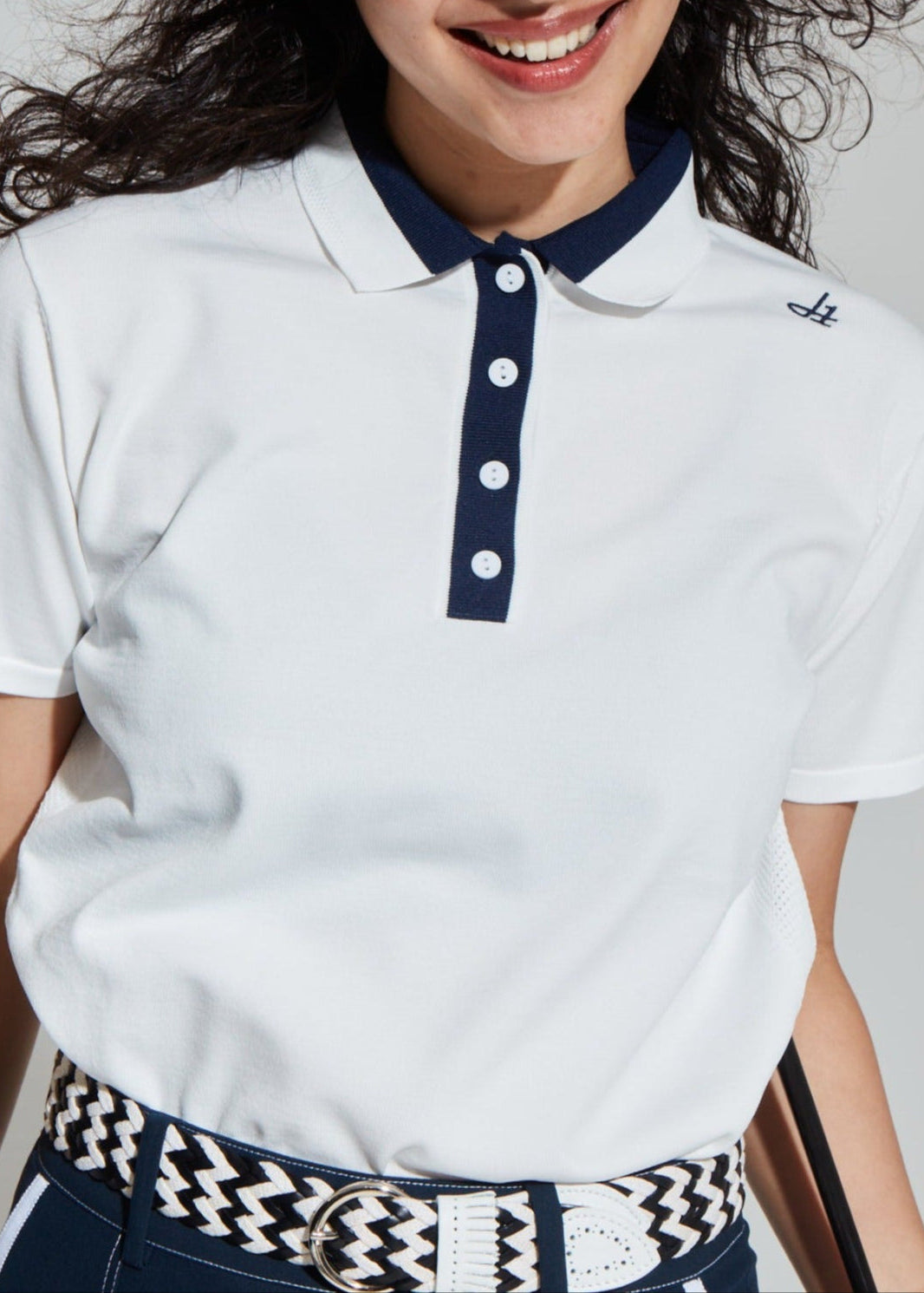 HIBRID MESH KNIT POLO WOMEN