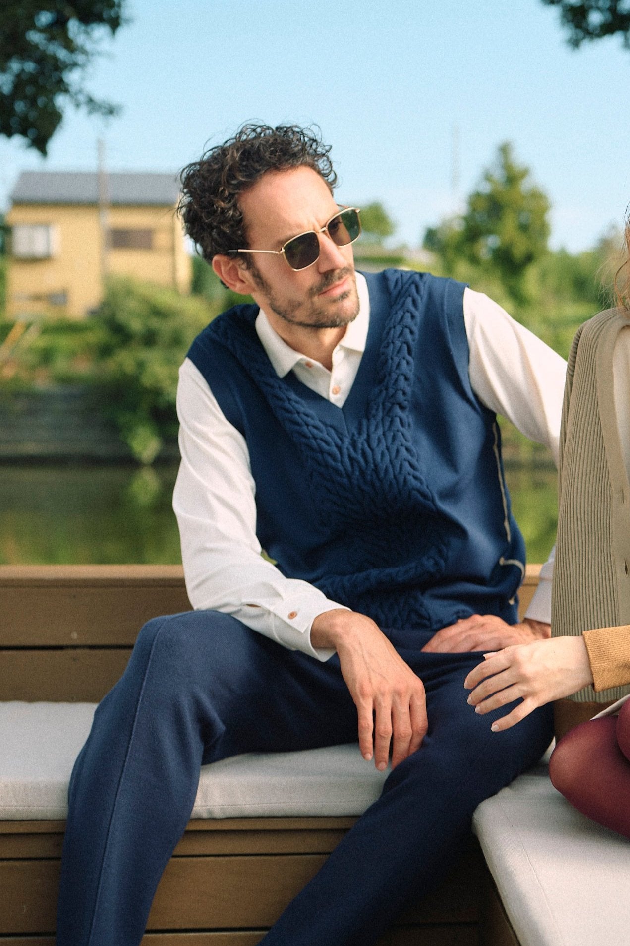 ケーブルニットベスト・ユニセックス