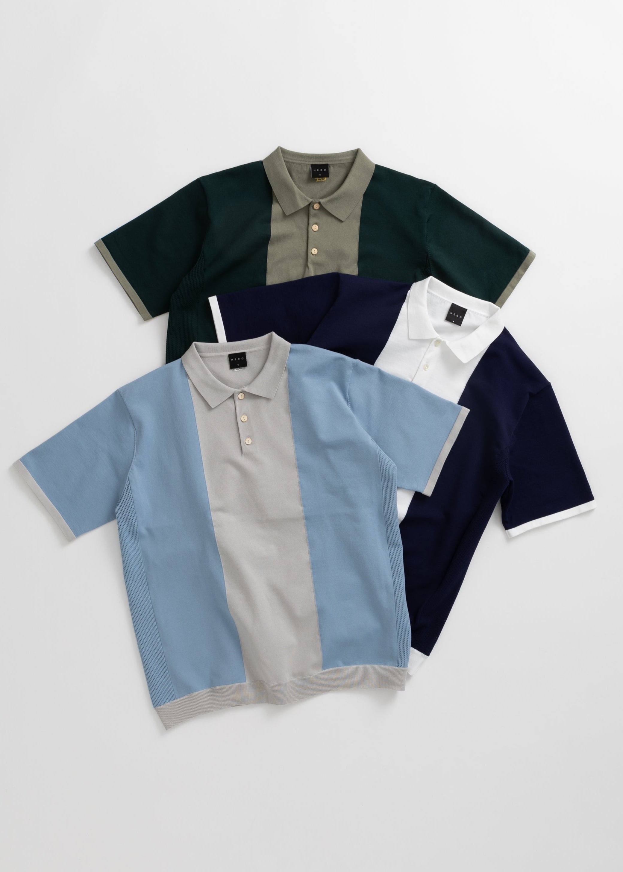 LIGHT BIG STRIPE KNIT POLO