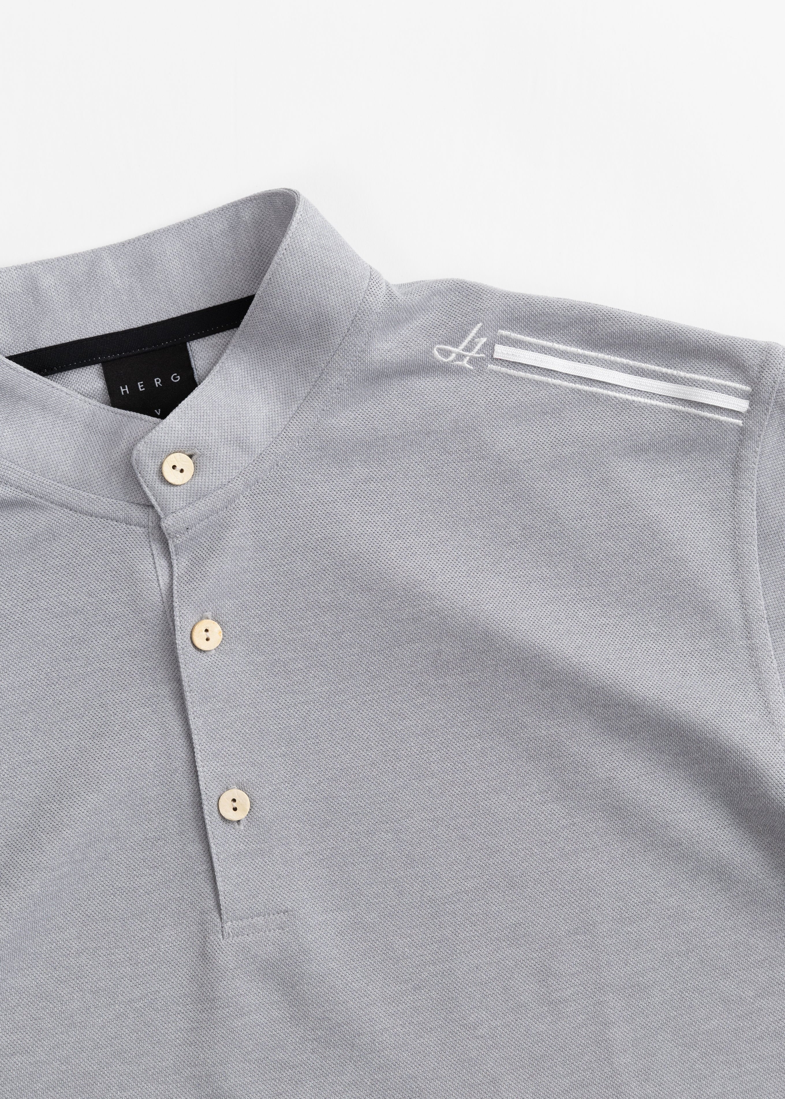 【2025 NEW】STAND COLLOR &THREE-LINE H EMBROIDERY POLO