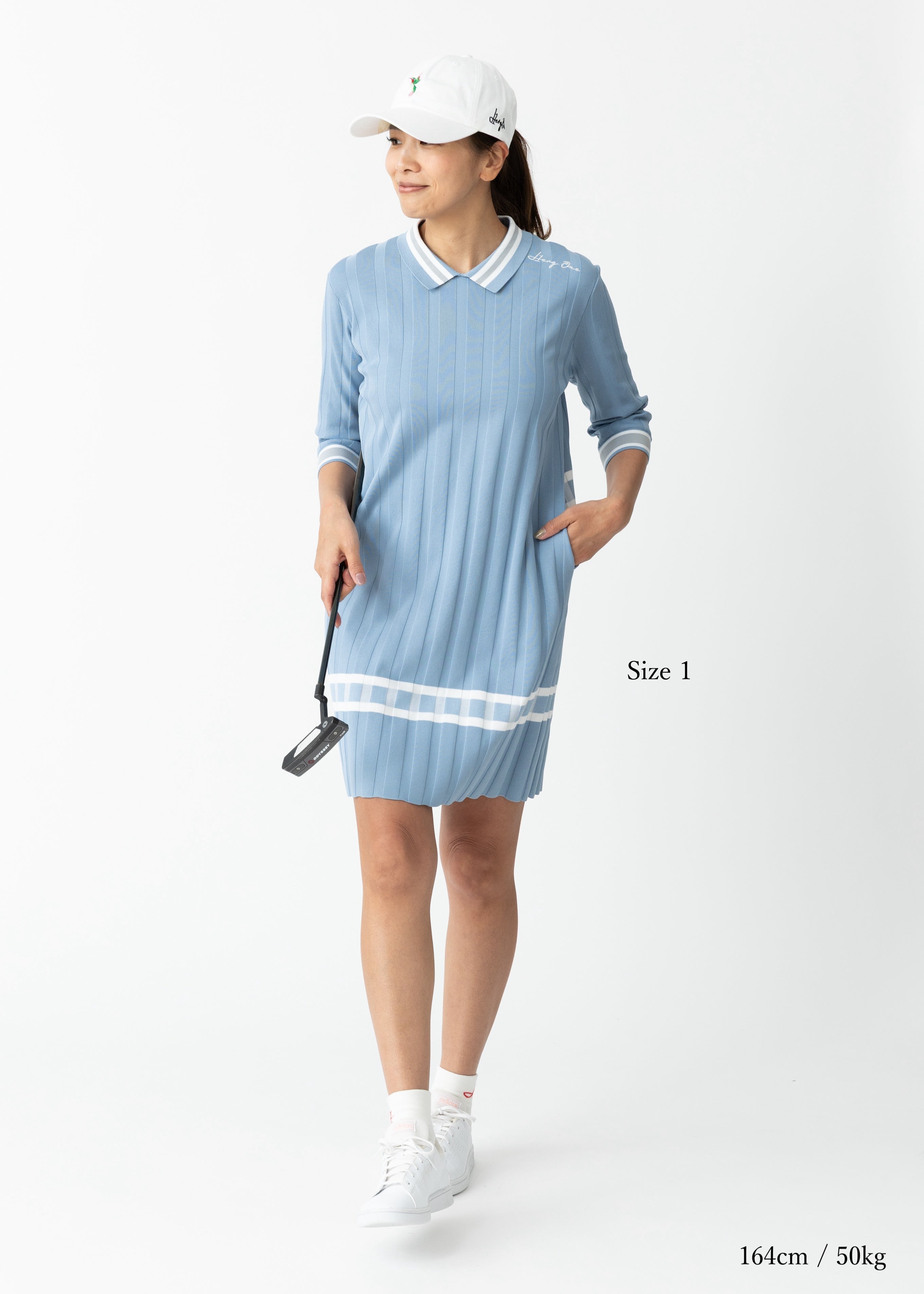 LIGHT WIDE RIBBED KNIT ONE-PIECE