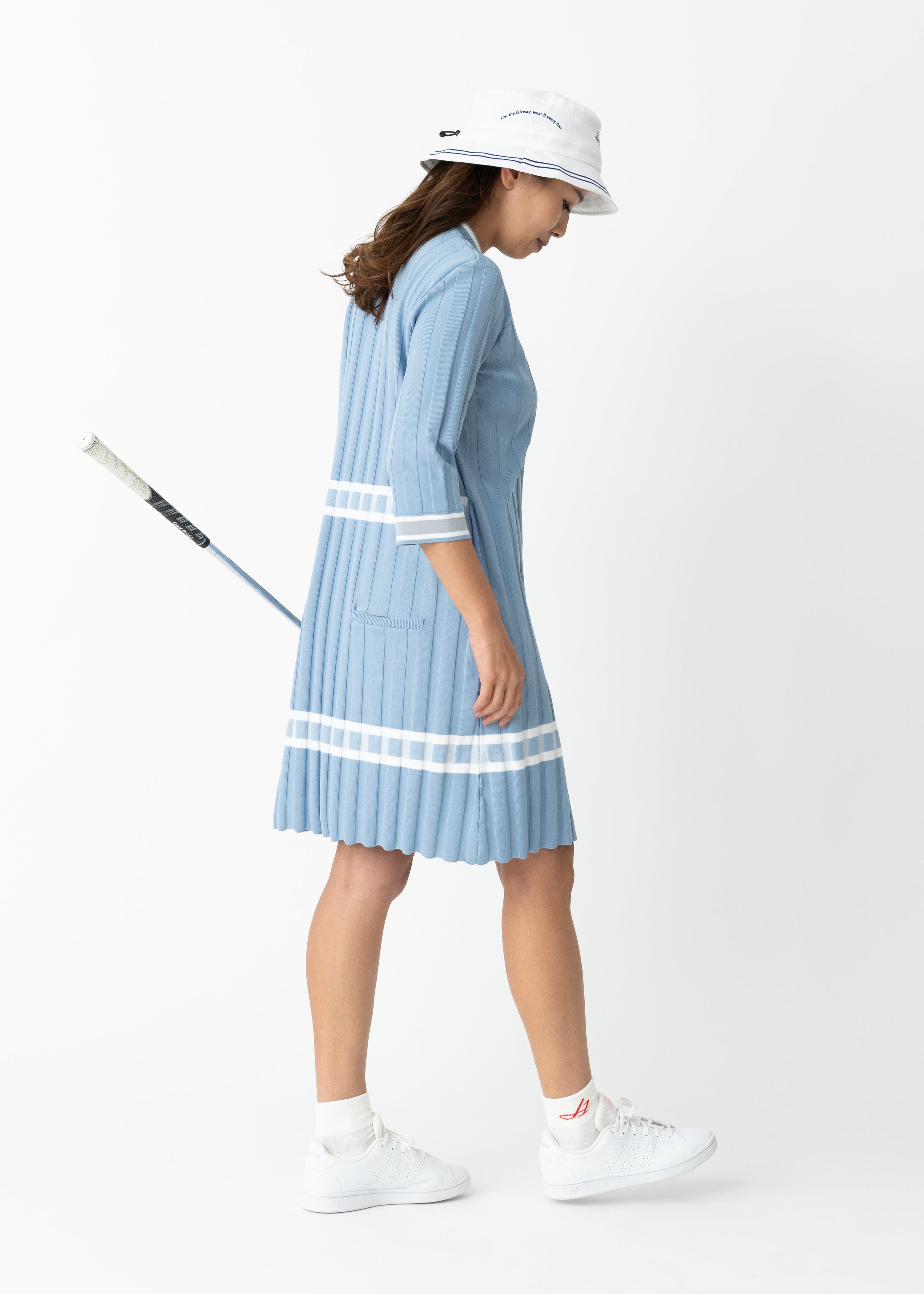 LIGHT WIDE RIBBED KNIT ONE-PIECE