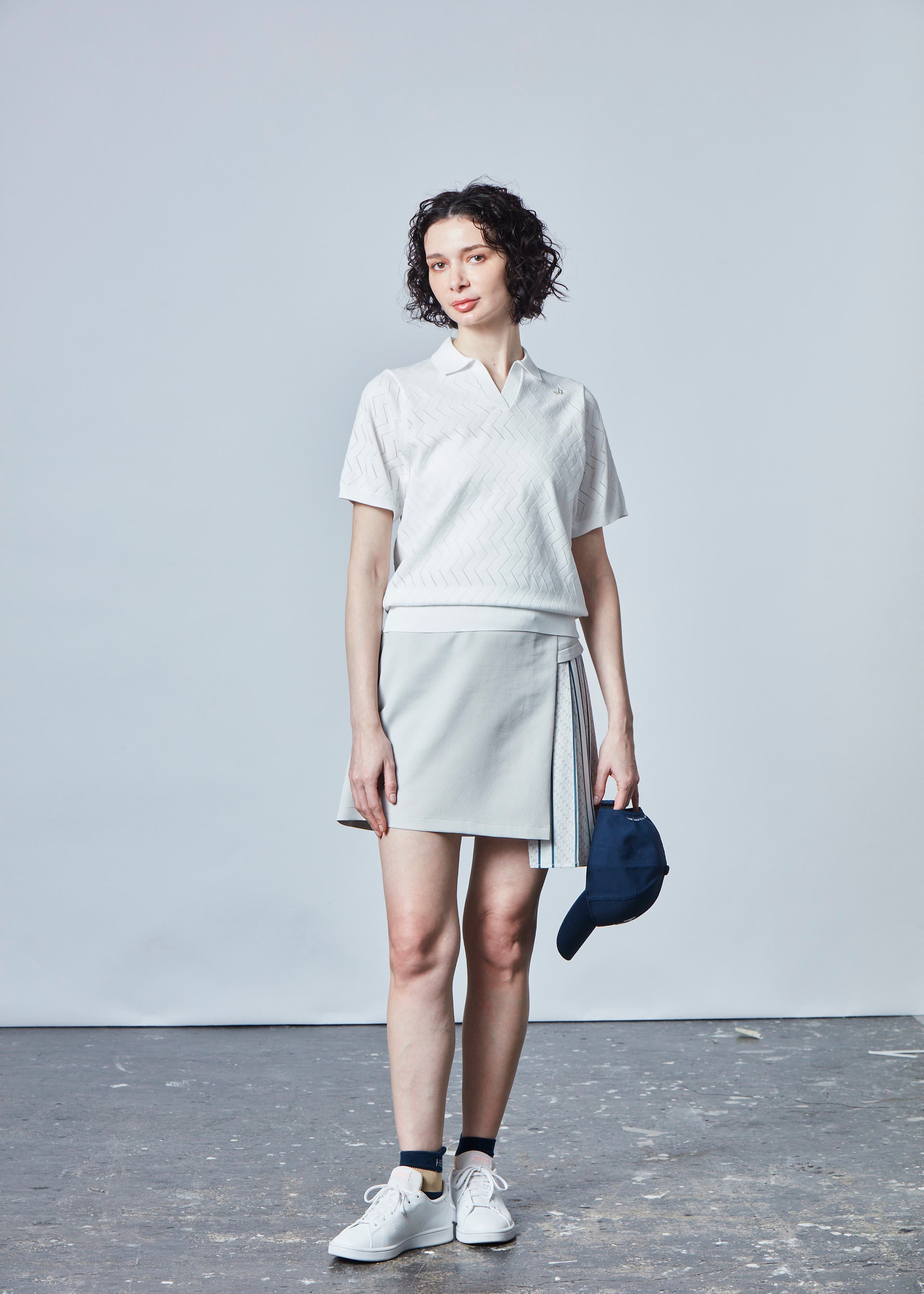 【NEW】スキッパーメッシュニットポロ