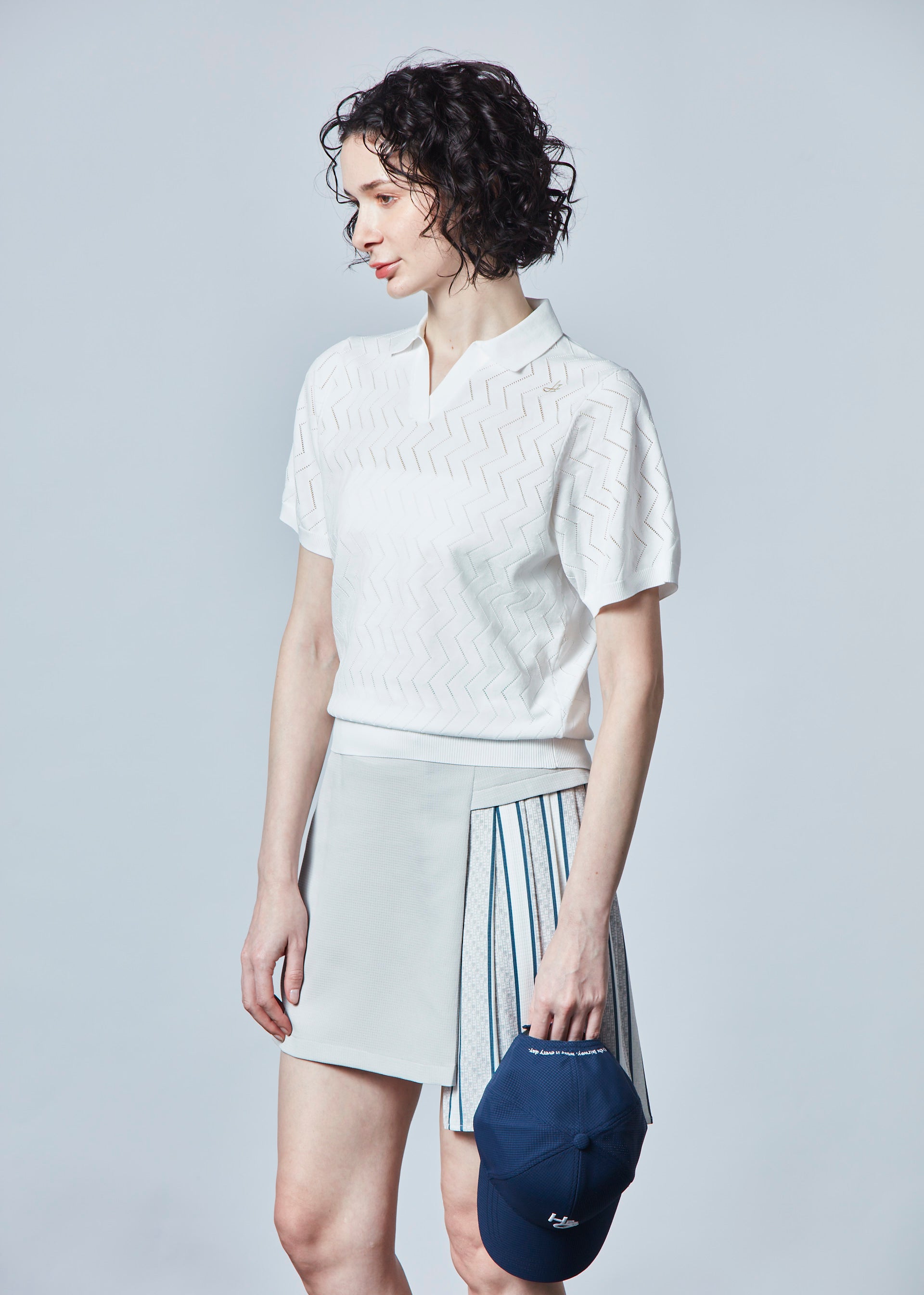 【NEW】スキッパーメッシュニットポロ