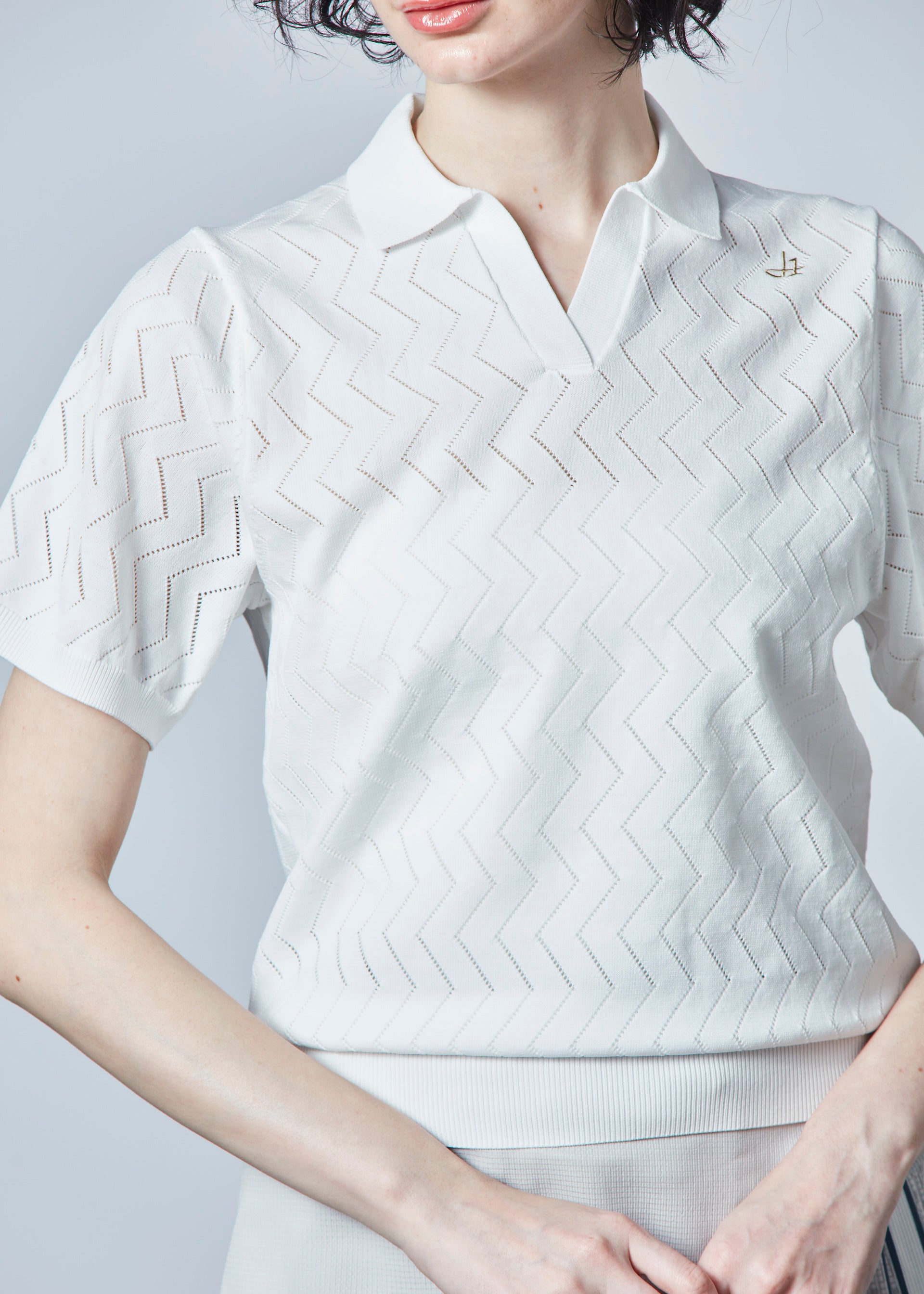 【NEW】スキッパーメッシュニットポロ