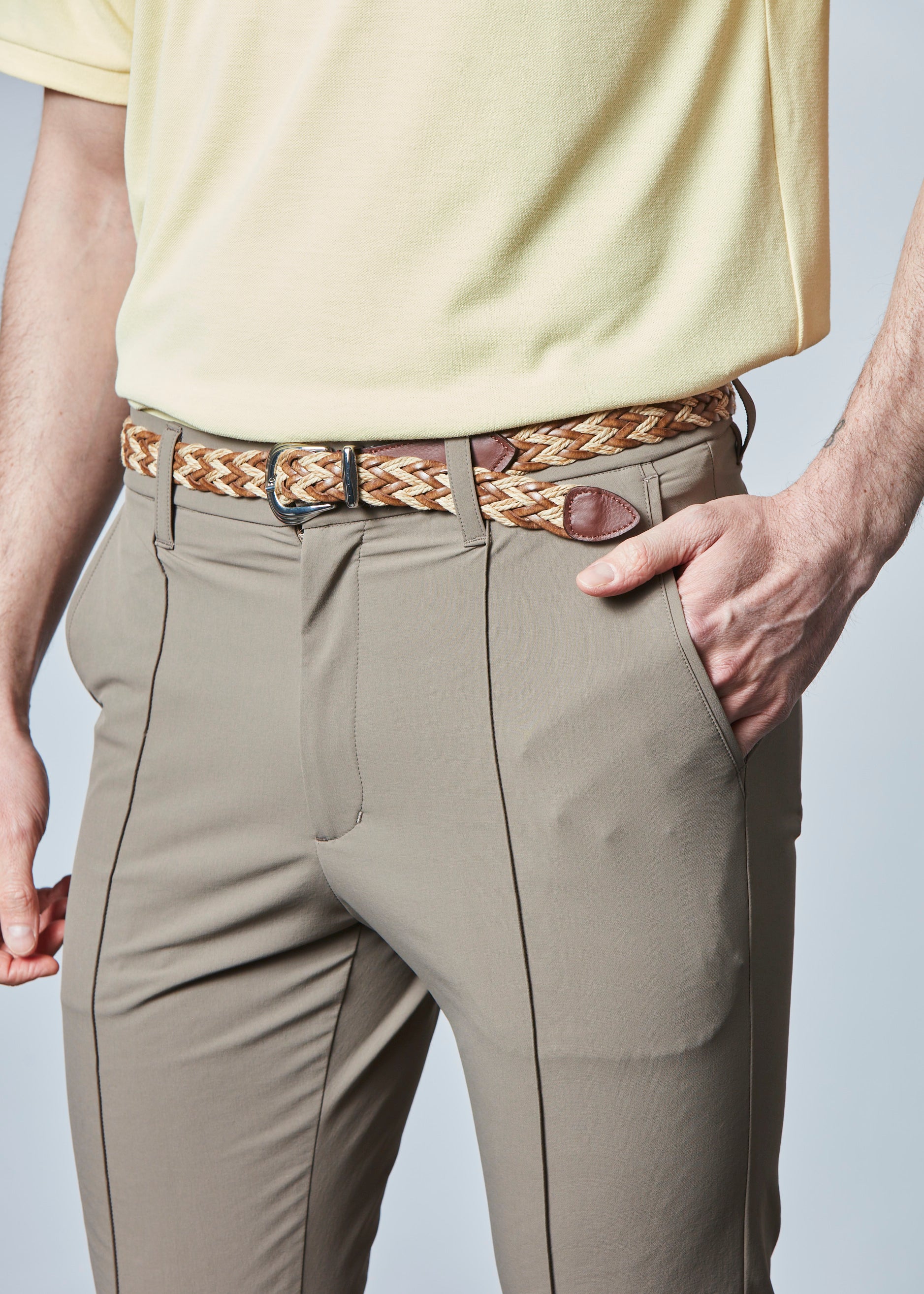 【NEW】ピンタックナイロンストレッチパンツ