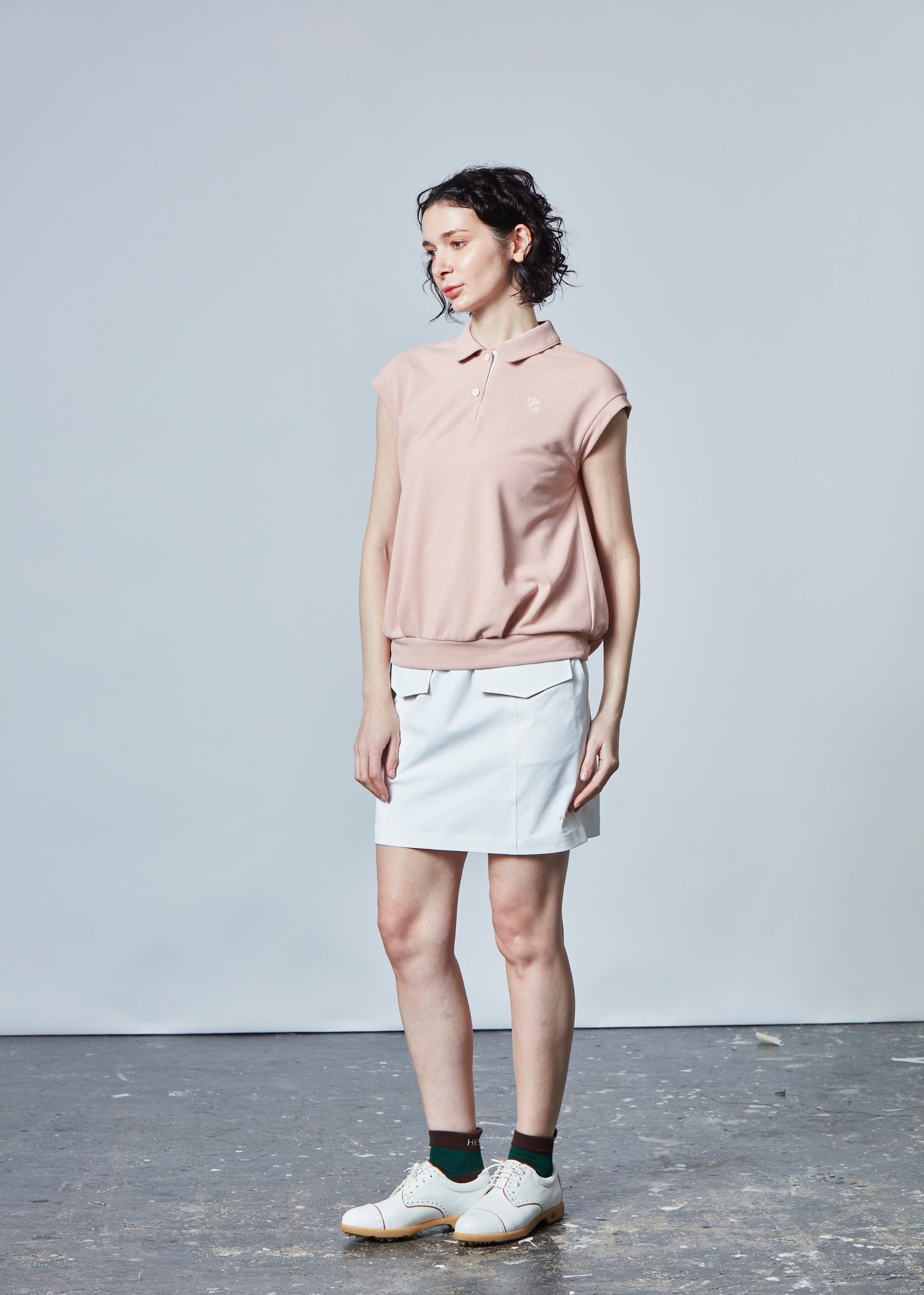 【NEW】フレンチスリーブコットンライクポロ