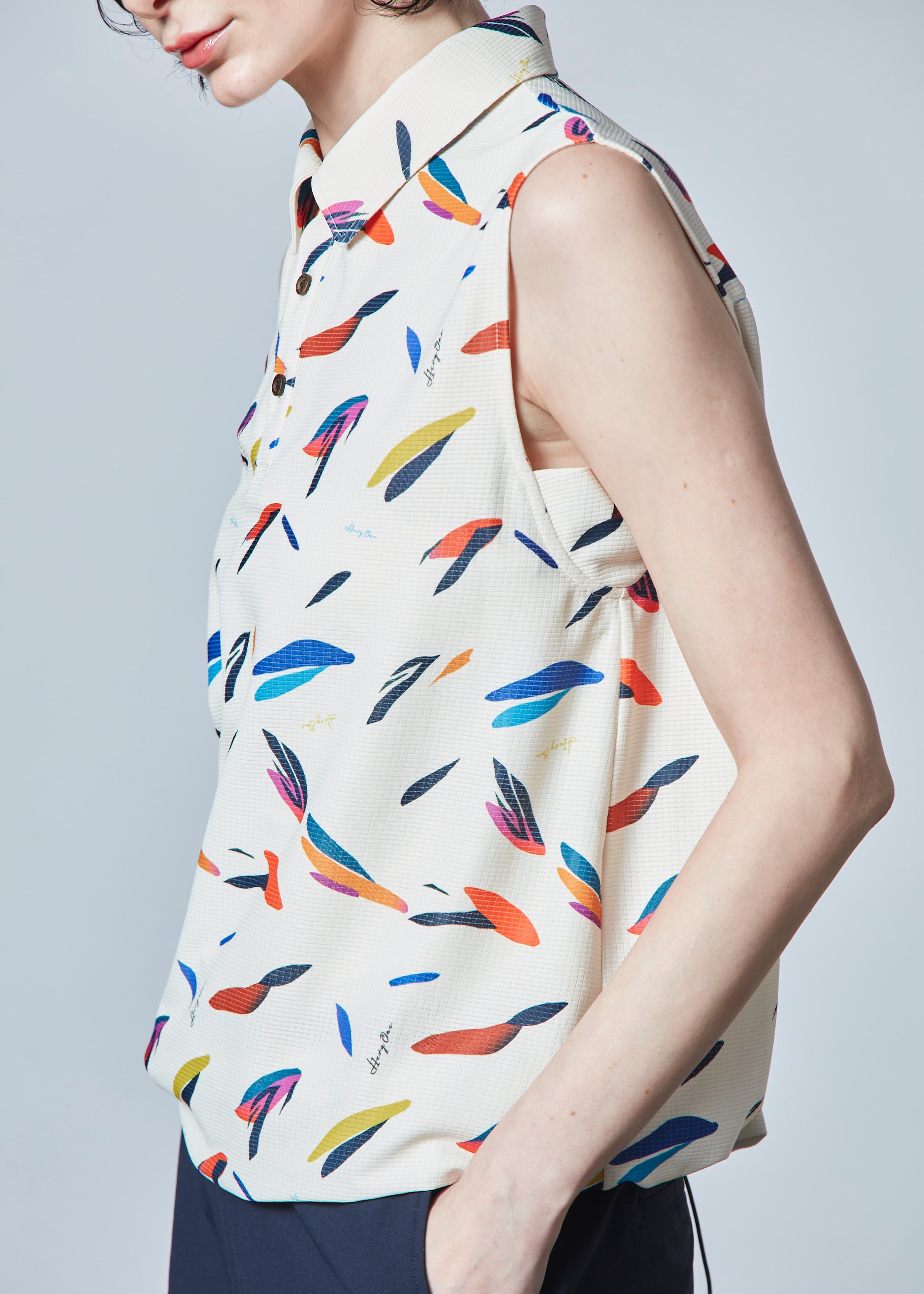 【NEW】サマープリントオーバーノースリーブ