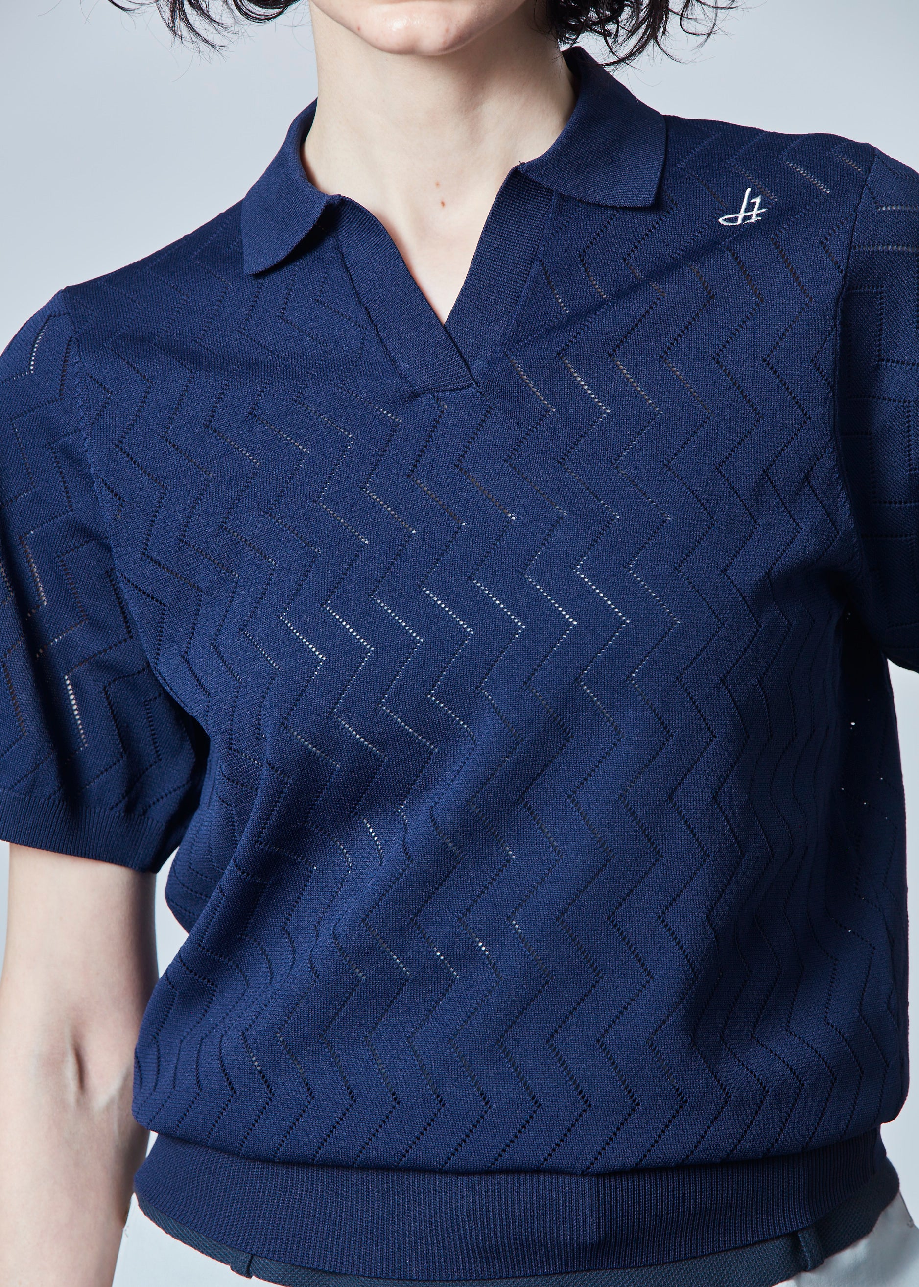 【NEW】スキッパーメッシュニットポロ