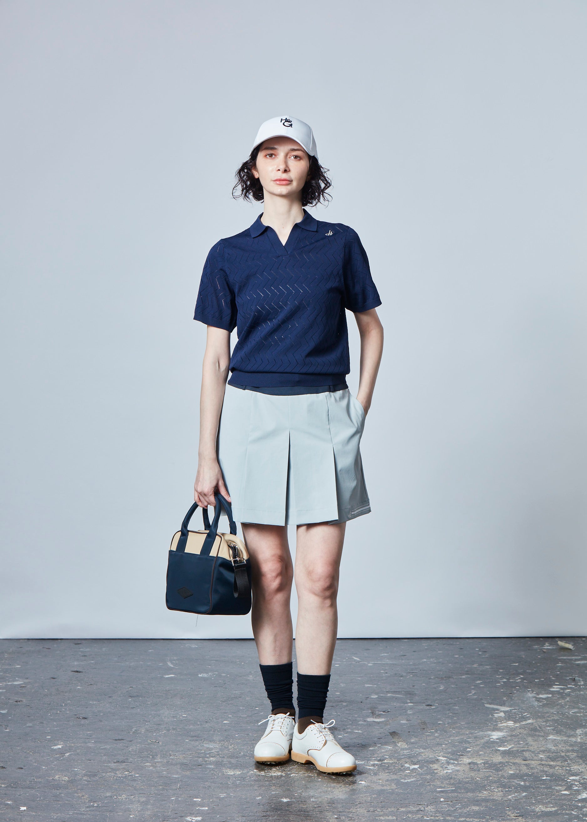 【NEW】スキッパーメッシュニットポロ