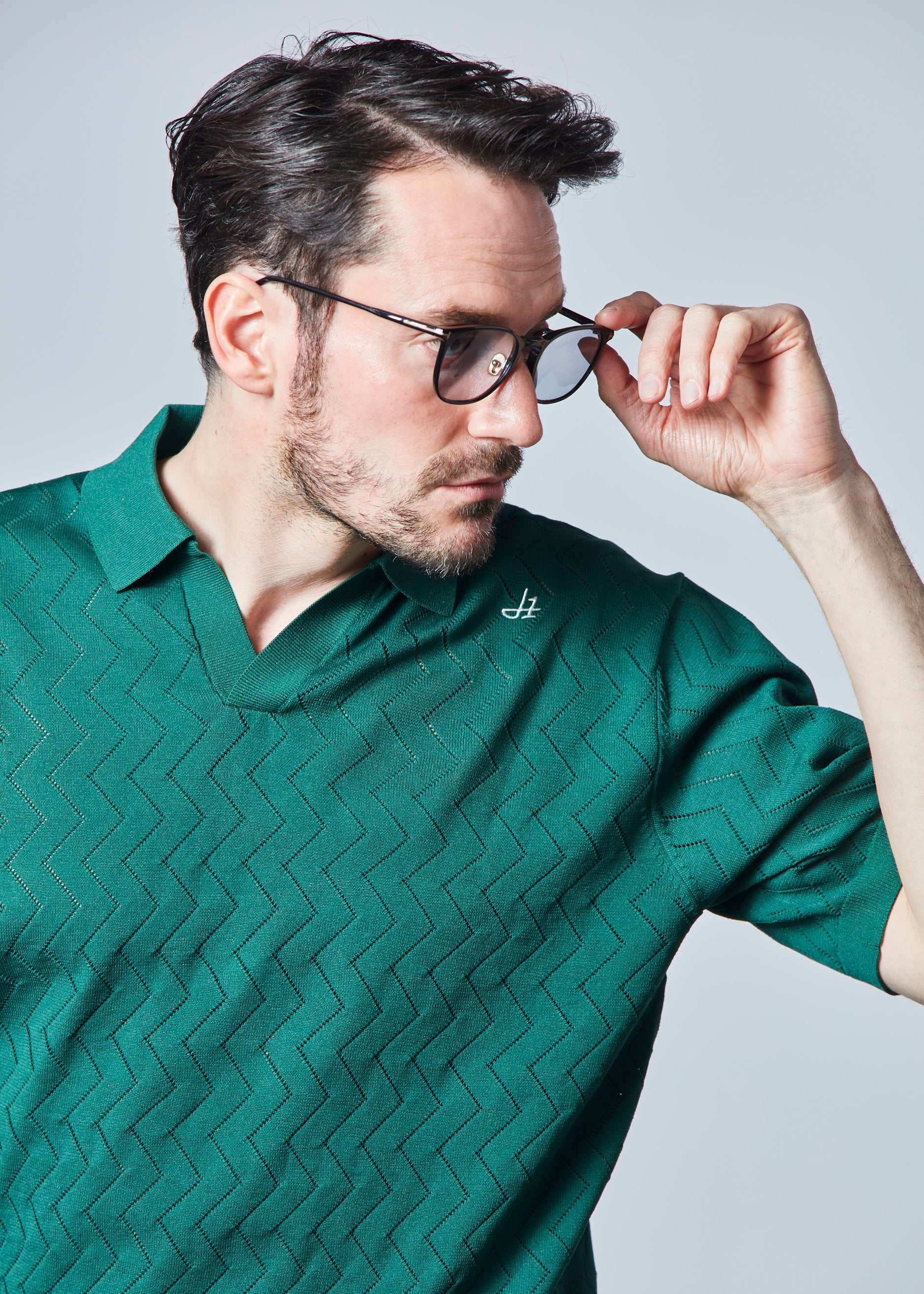 【NEW】スキッパーメッシュニットポロ