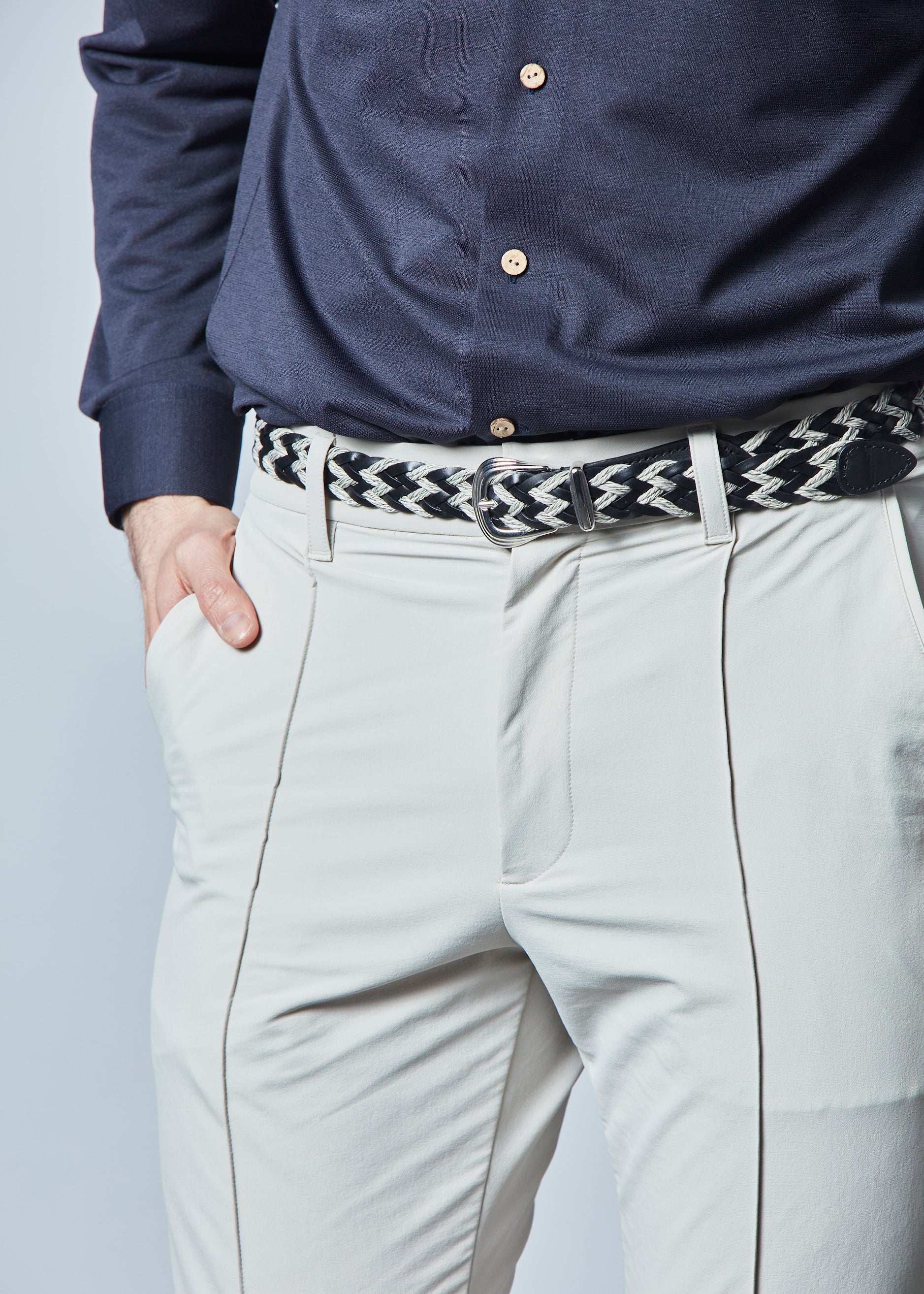 【NEW】LEATHER SLIM MESH BELT