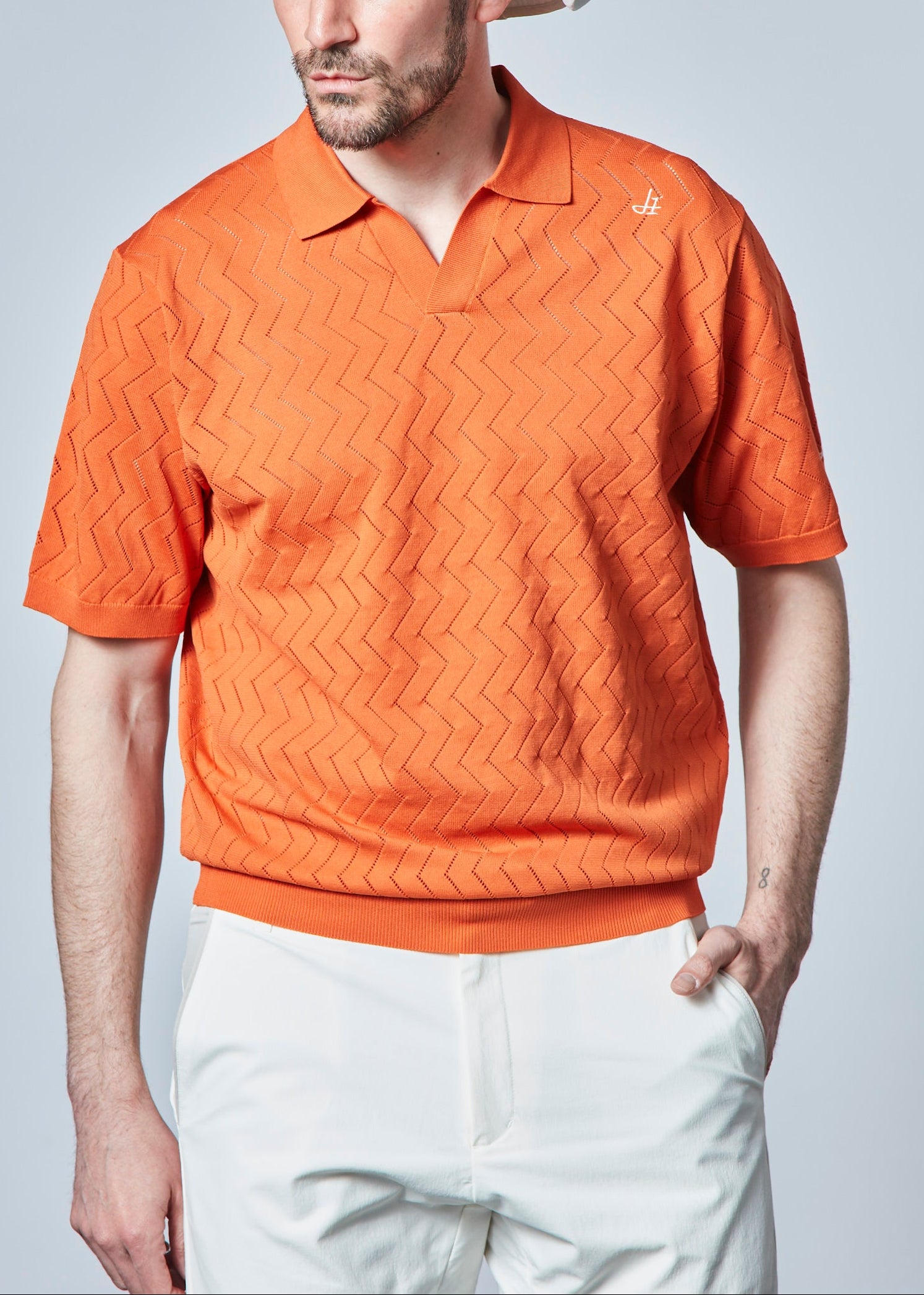 スキッパーメッシュニットポロ