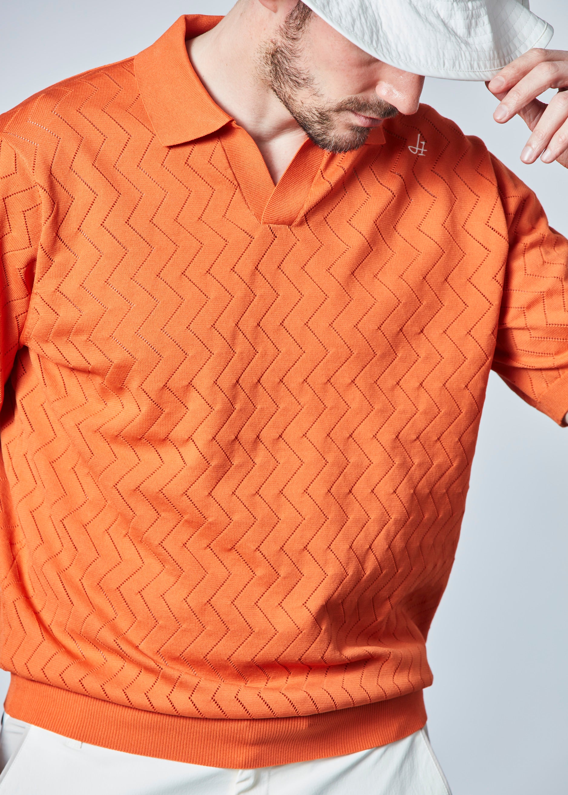 【NEW】スキッパーメッシュニットポロ