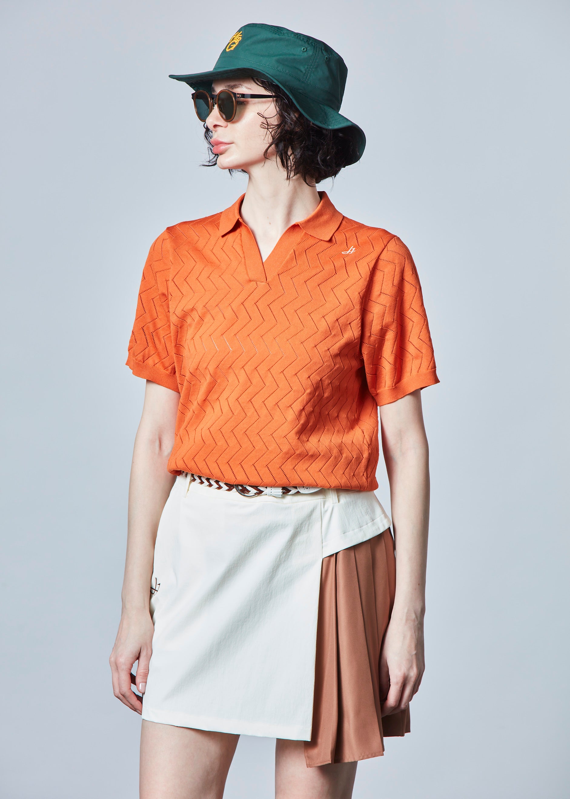 【NEW】スキッパーメッシュニットポロ