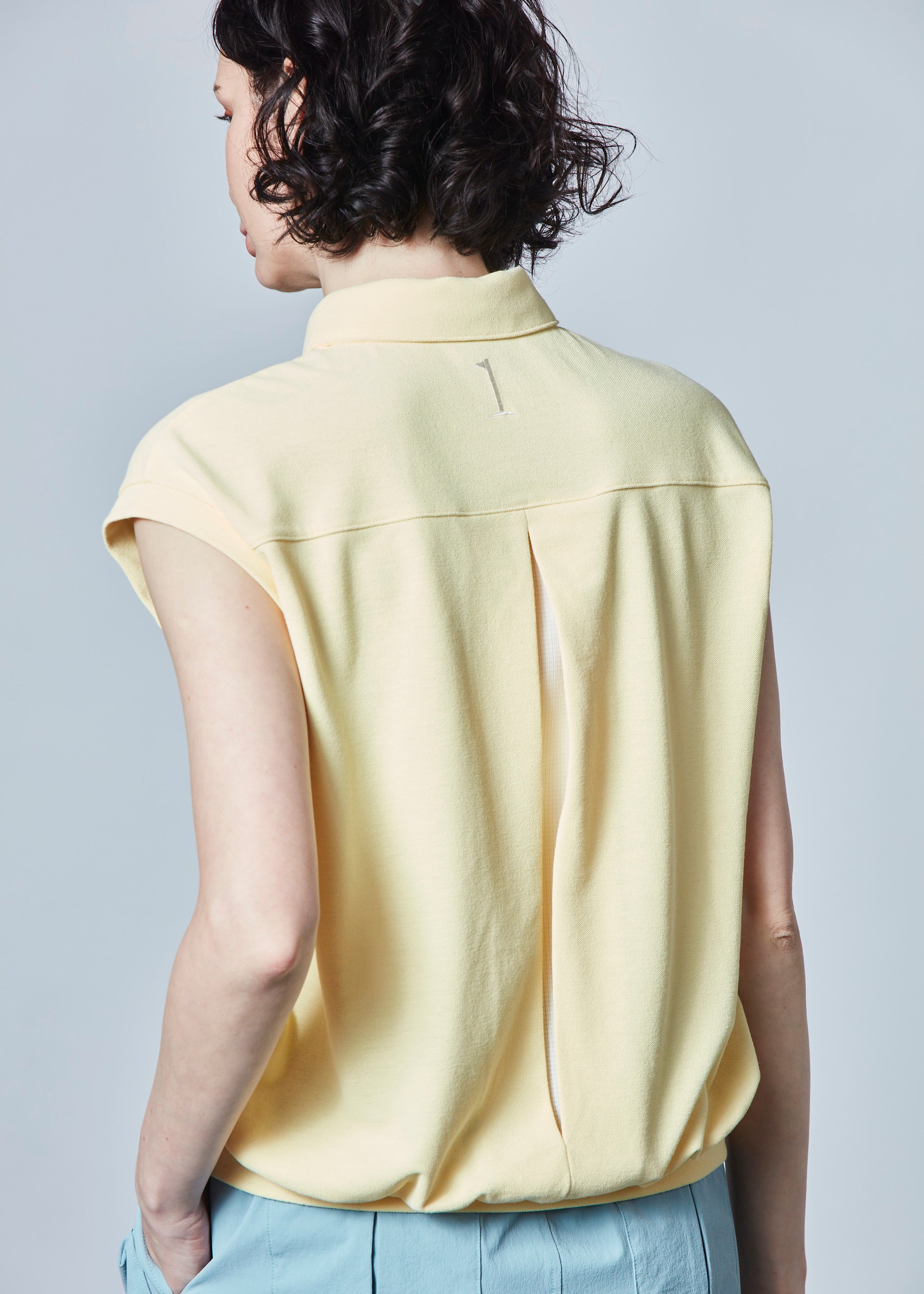 【NEW】フレンチスリーブコットンライクポロ