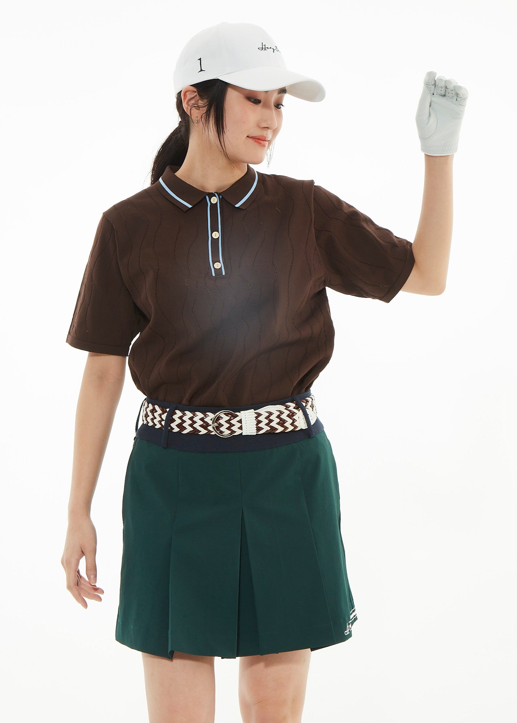 LIGHT WAVY STRIPE KNIT POLO