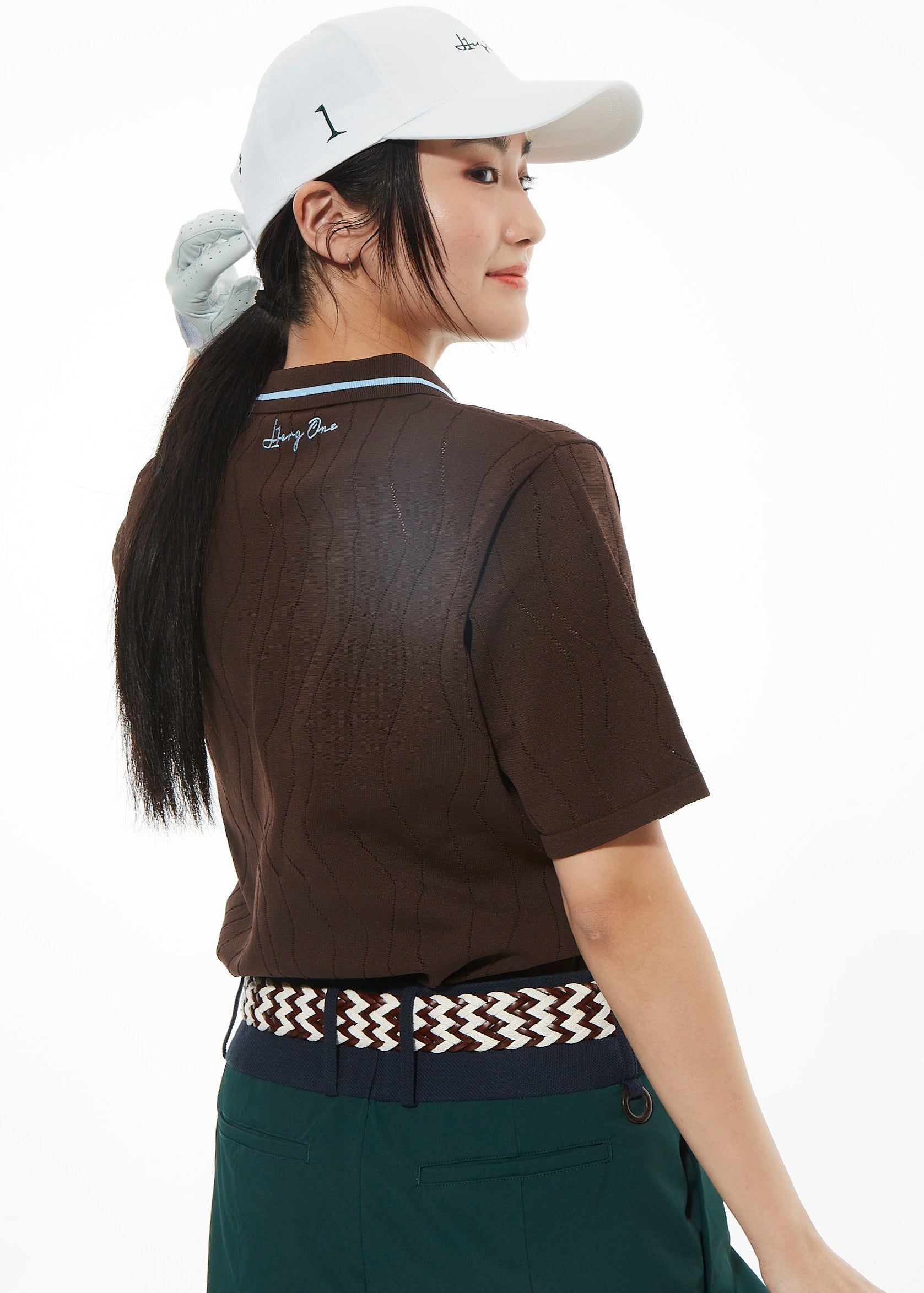 LIGHT WAVY STRIPE KNIT POLO