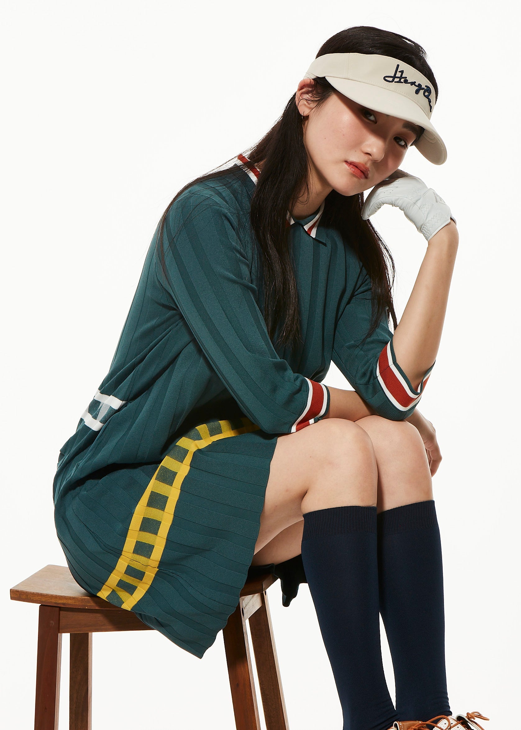 LIGHT WIDE RIBBED KNIT ONE-PIECE