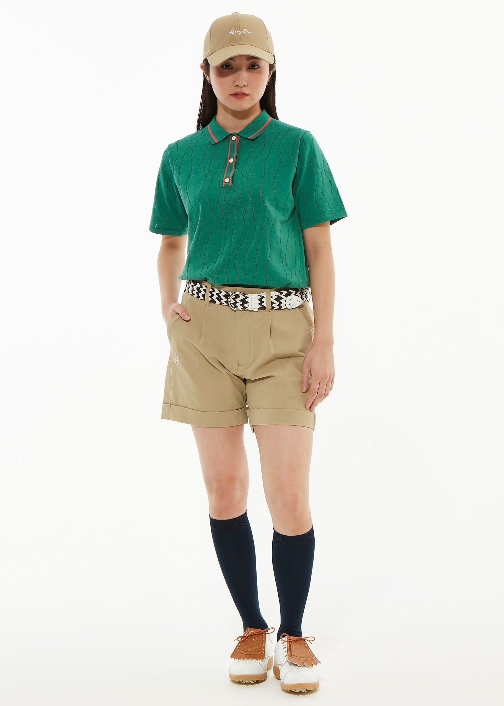 LIGHT WAVY STRIPE KNIT POLO