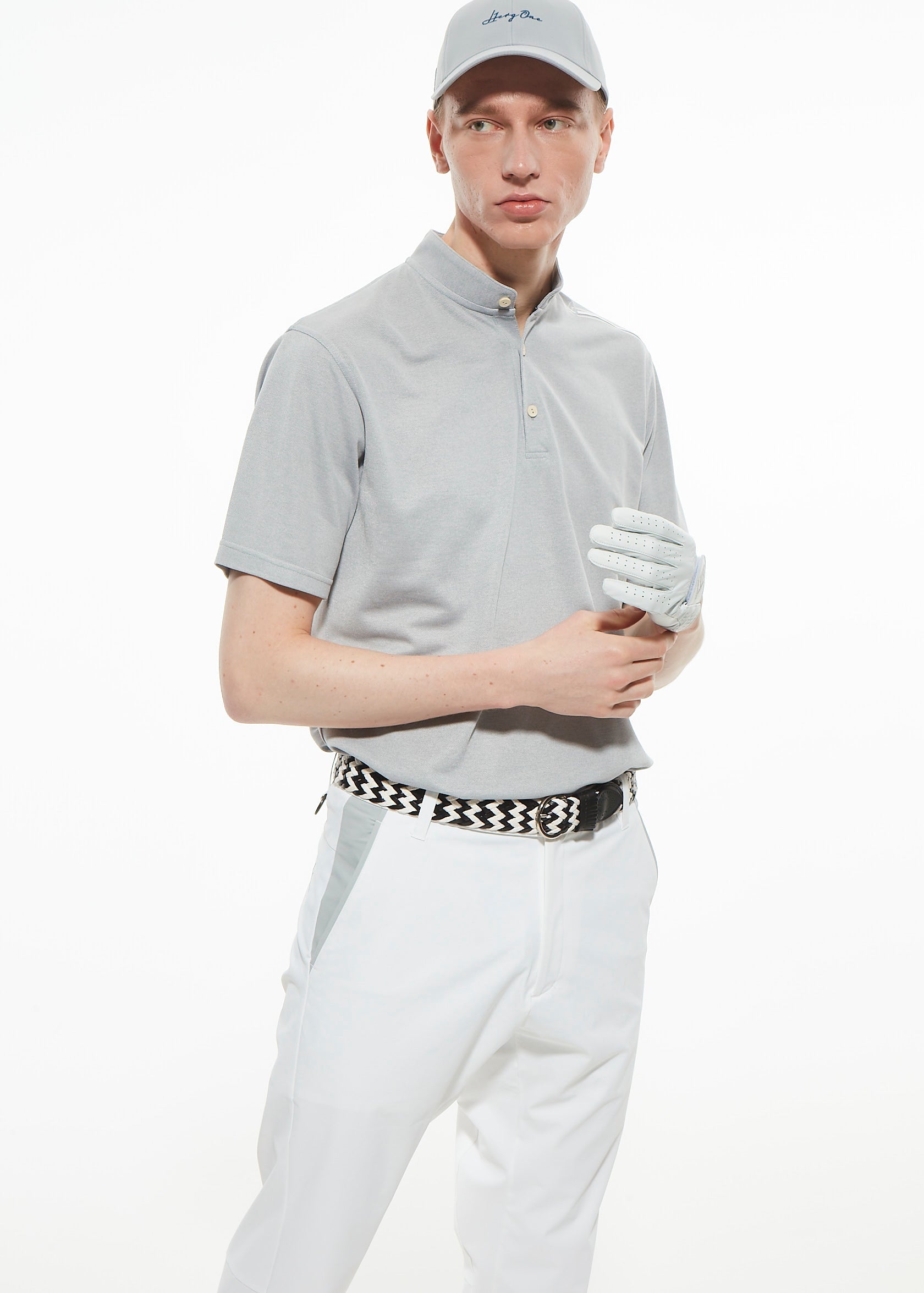 【2025 NEW】STAND COLLOR &THREE-LINE H EMBROIDERY POLO