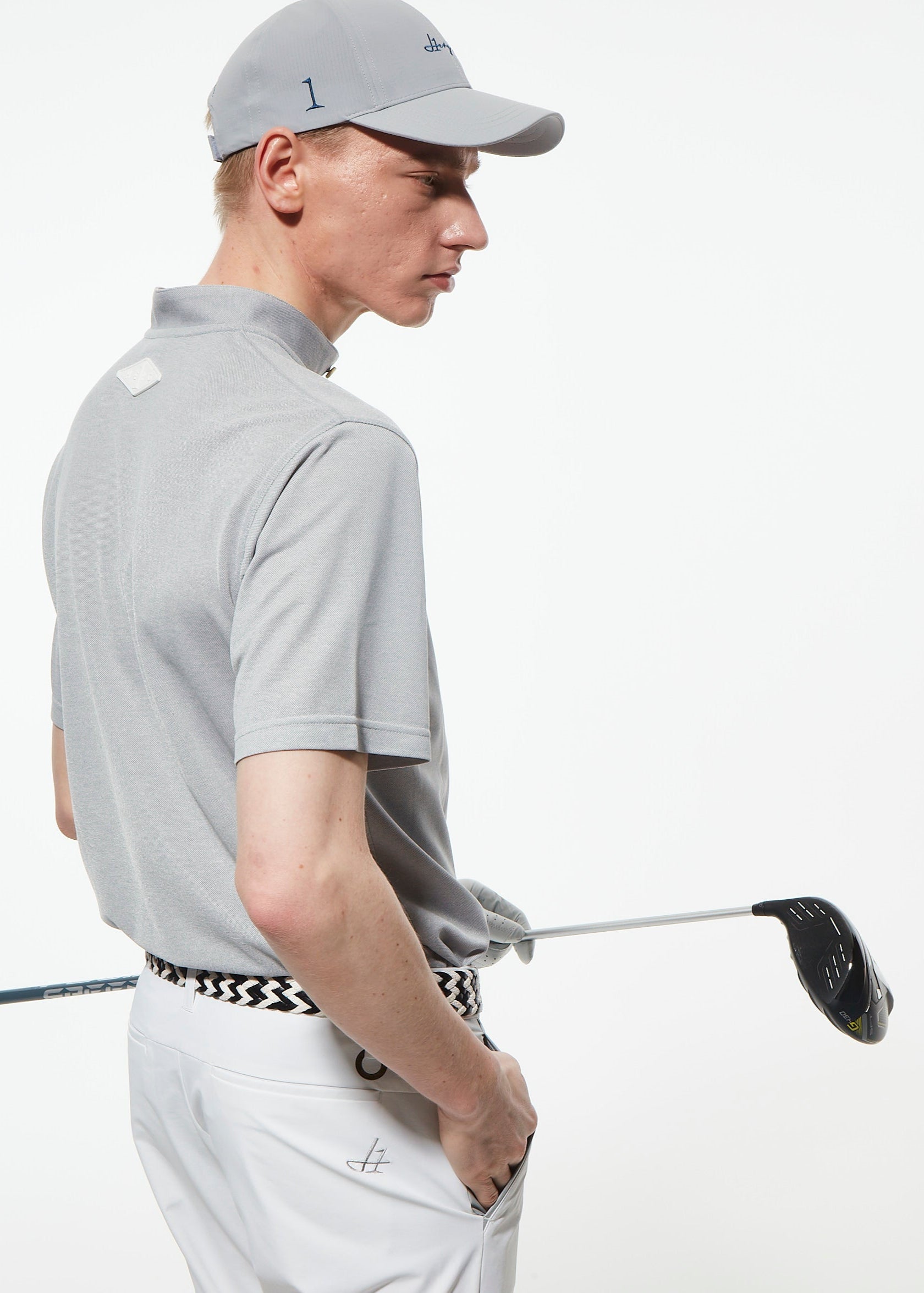 【2025 NEW】STAND COLLOR &THREE-LINE H EMBROIDERY POLO