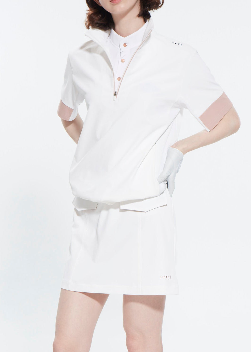 WOMENS UV CUT&QUICK DRY HALFZIP SHORT SLEEVE