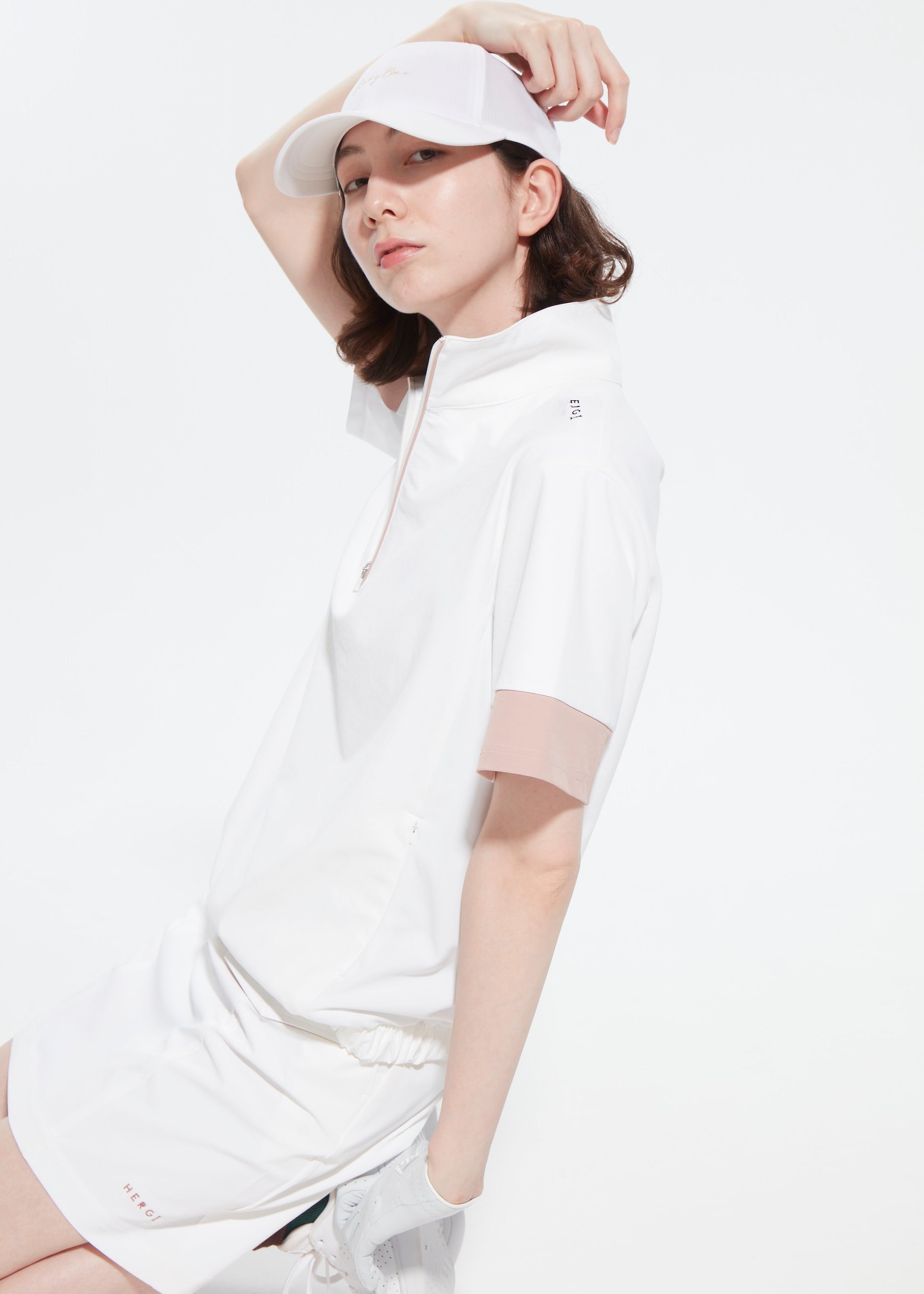 WOMENS UV CUT&QUICK DRY HALFZIP SHORT SLEEVE