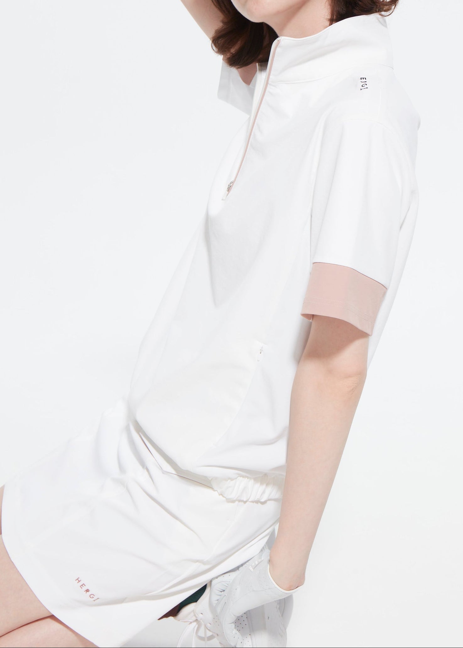 WOMENS UV CUT&QUICK DRY HALFZIP SHORT SLEEVE