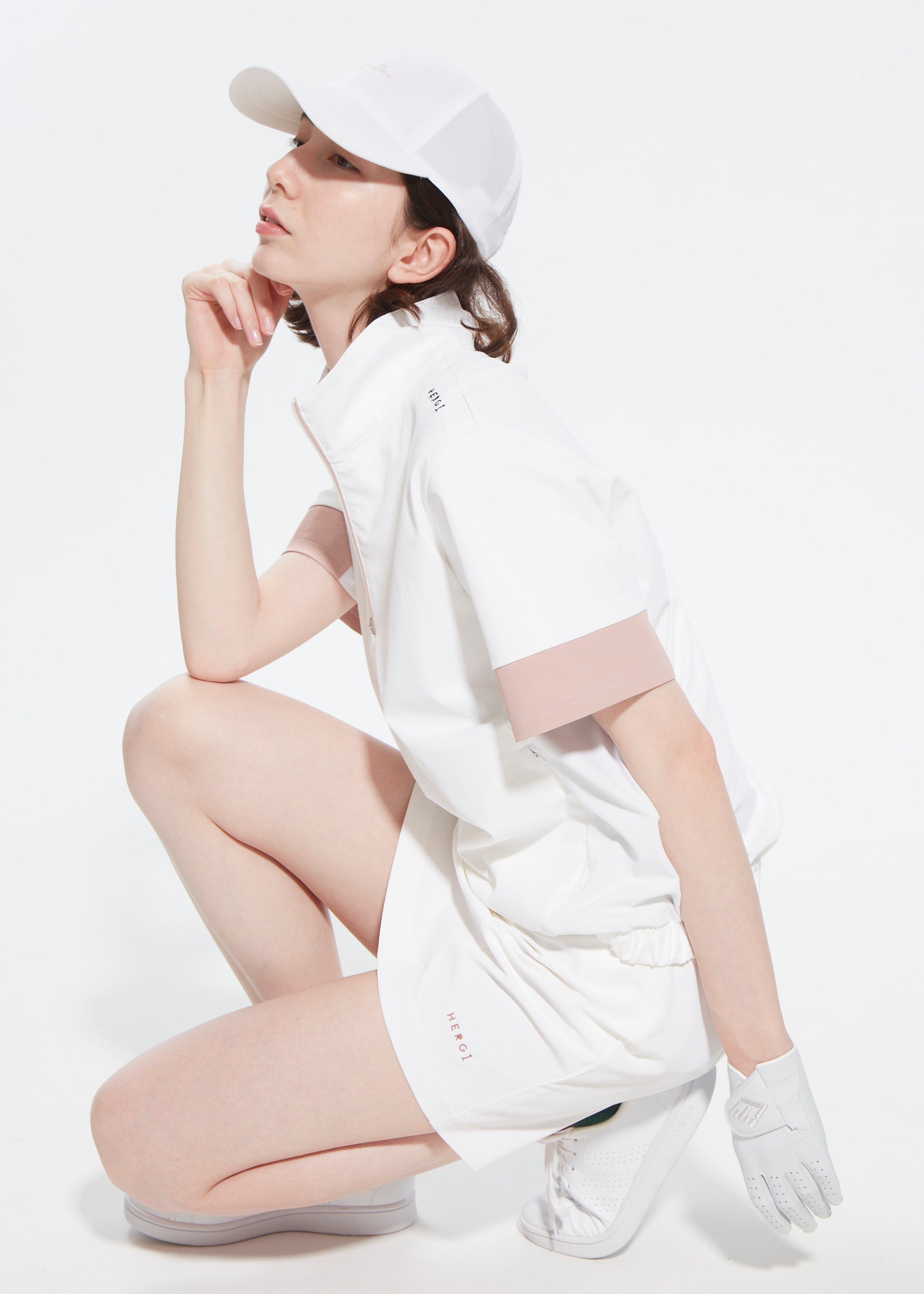 WOMENS UV CUT&QUICK DRY HALFZIP SHORT SLEEVE