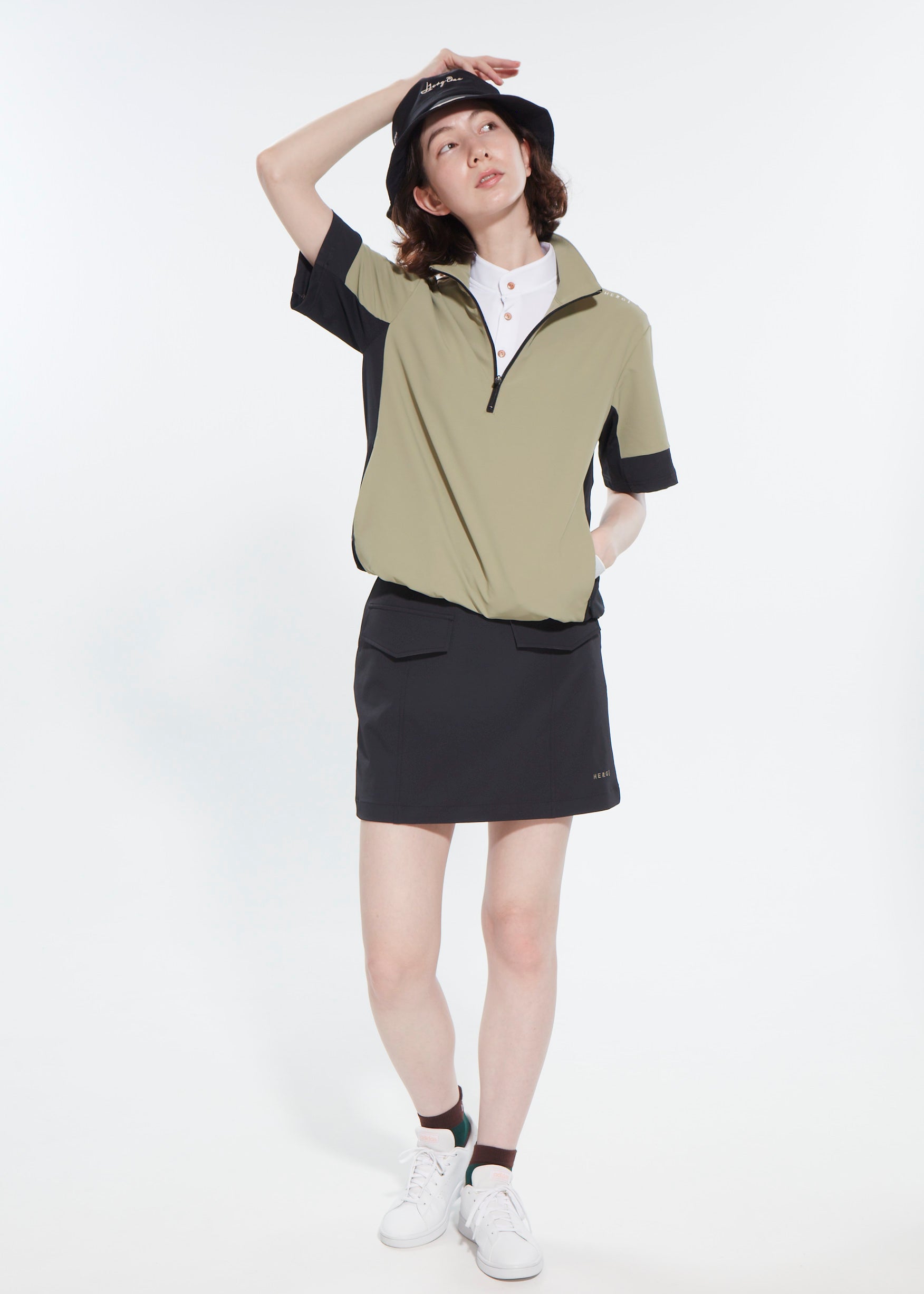 WOMENS UV CUT&QUICK DRY HALFZIP SHORT SLEEVE