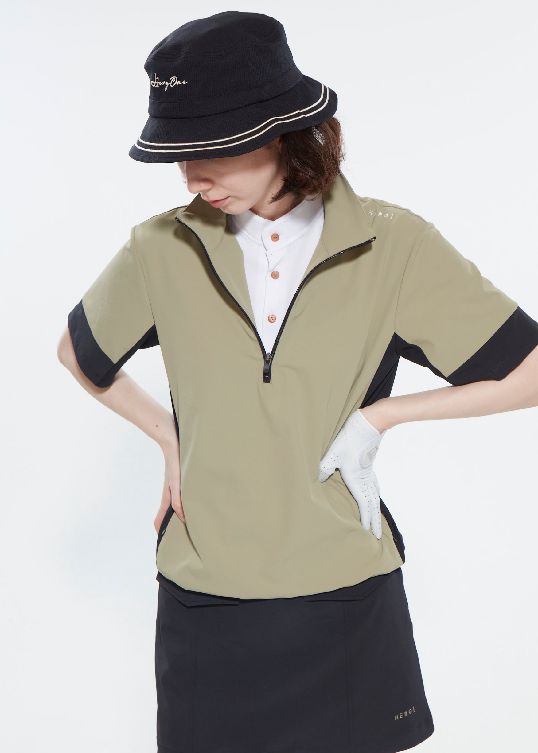 WOMENS UV CUT&QUICK DRY HALFZIP SHORT SLEEVE