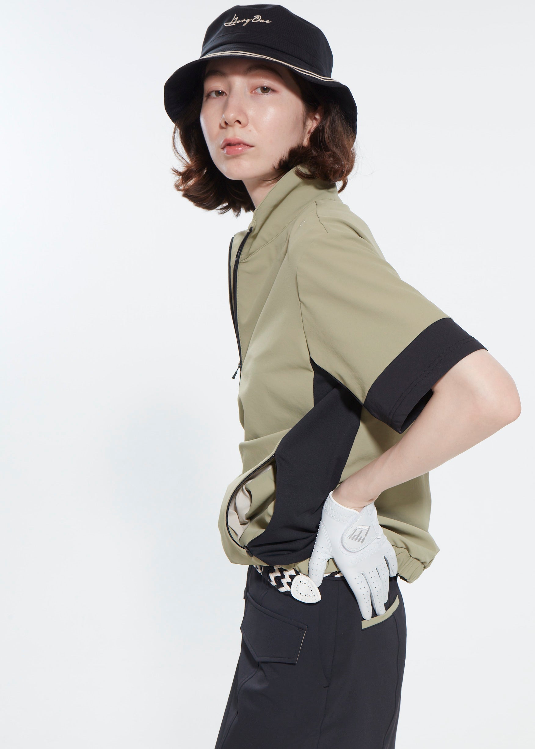 WOMENS UV CUT&QUICK DRY HALFZIP SHORT SLEEVE