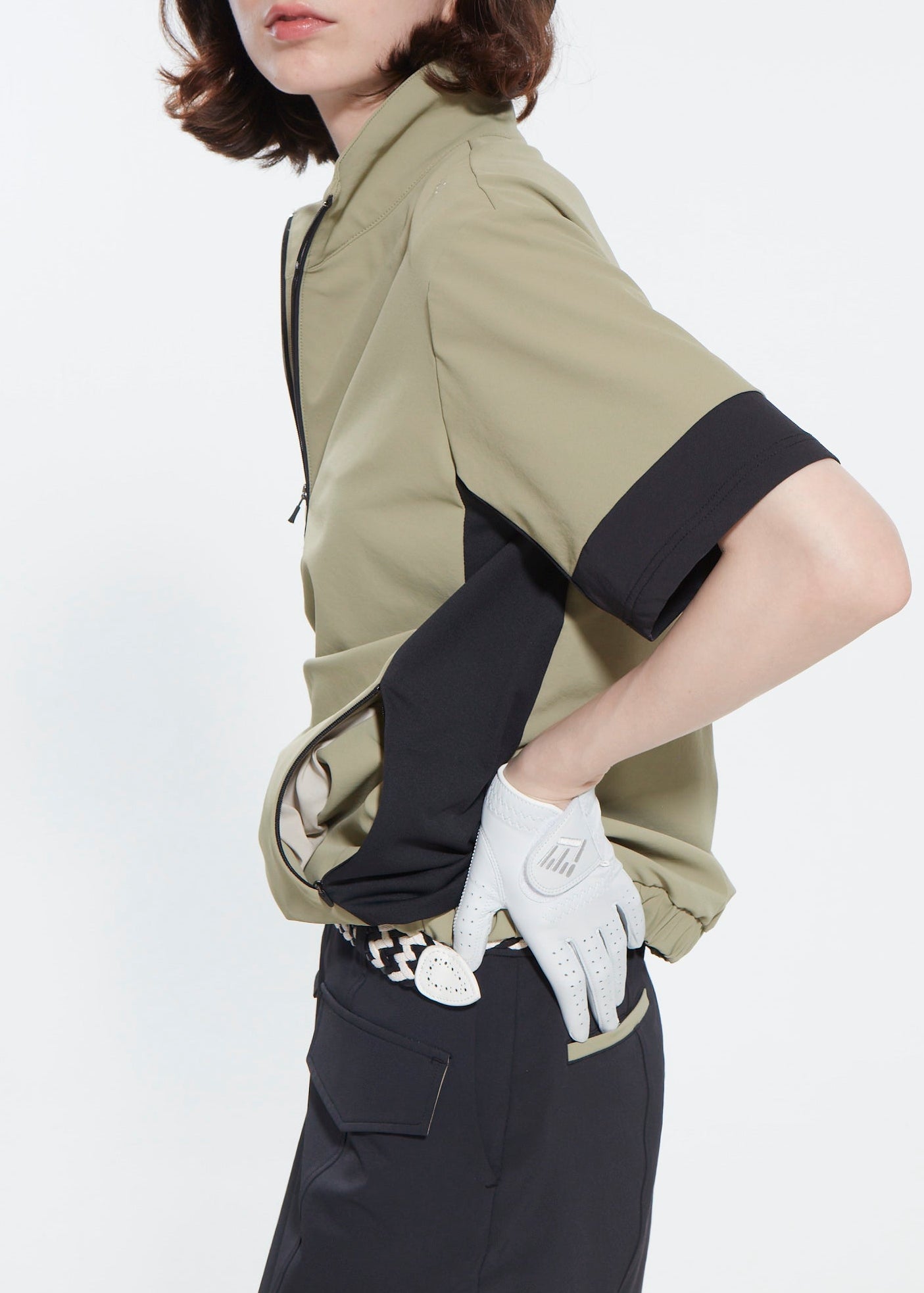 WOMENS UV CUT&QUICK DRY HALFZIP SHORT SLEEVE