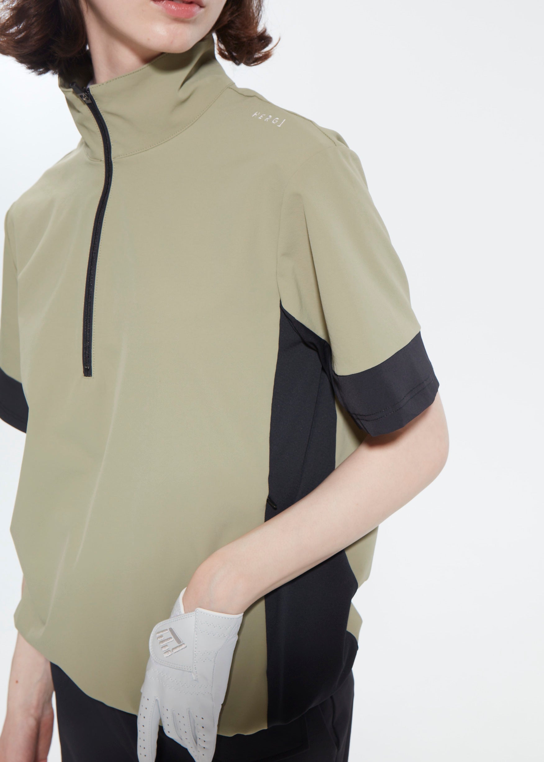 WOMENS UV CUT&QUICK DRY HALFZIP SHORT SLEEVE