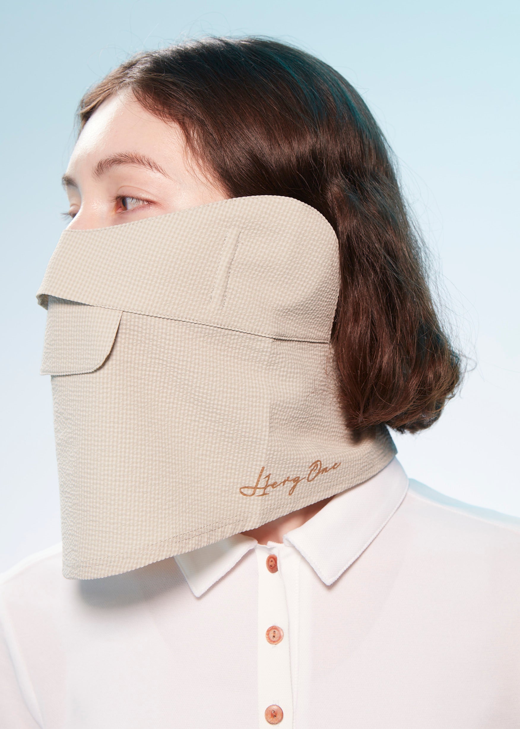 【2025 NEW】UV CUT & COOL SEERSUCKER FACE MASK GREGE