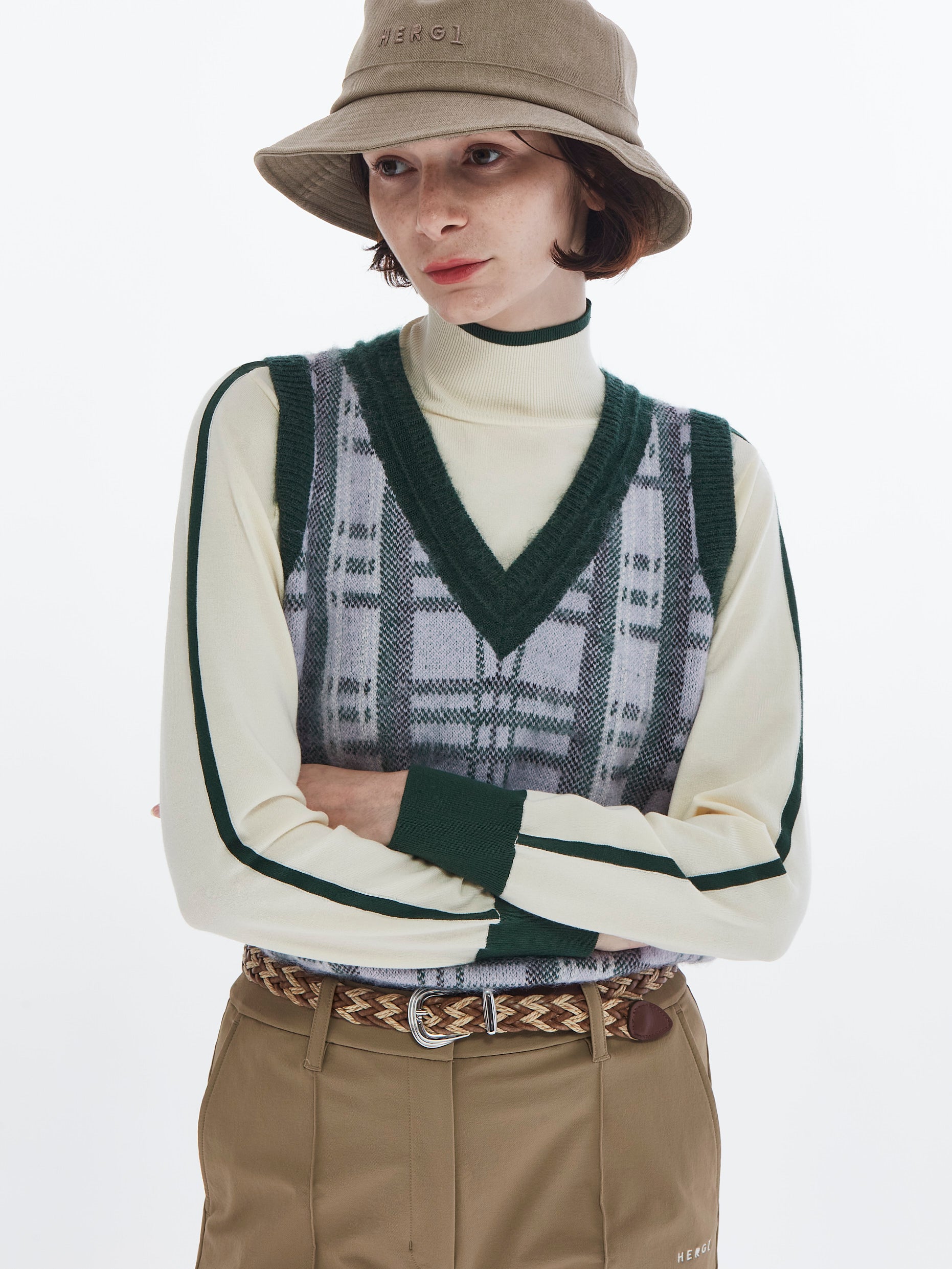 【NEW】チェックニットベスト・ウィメンズ