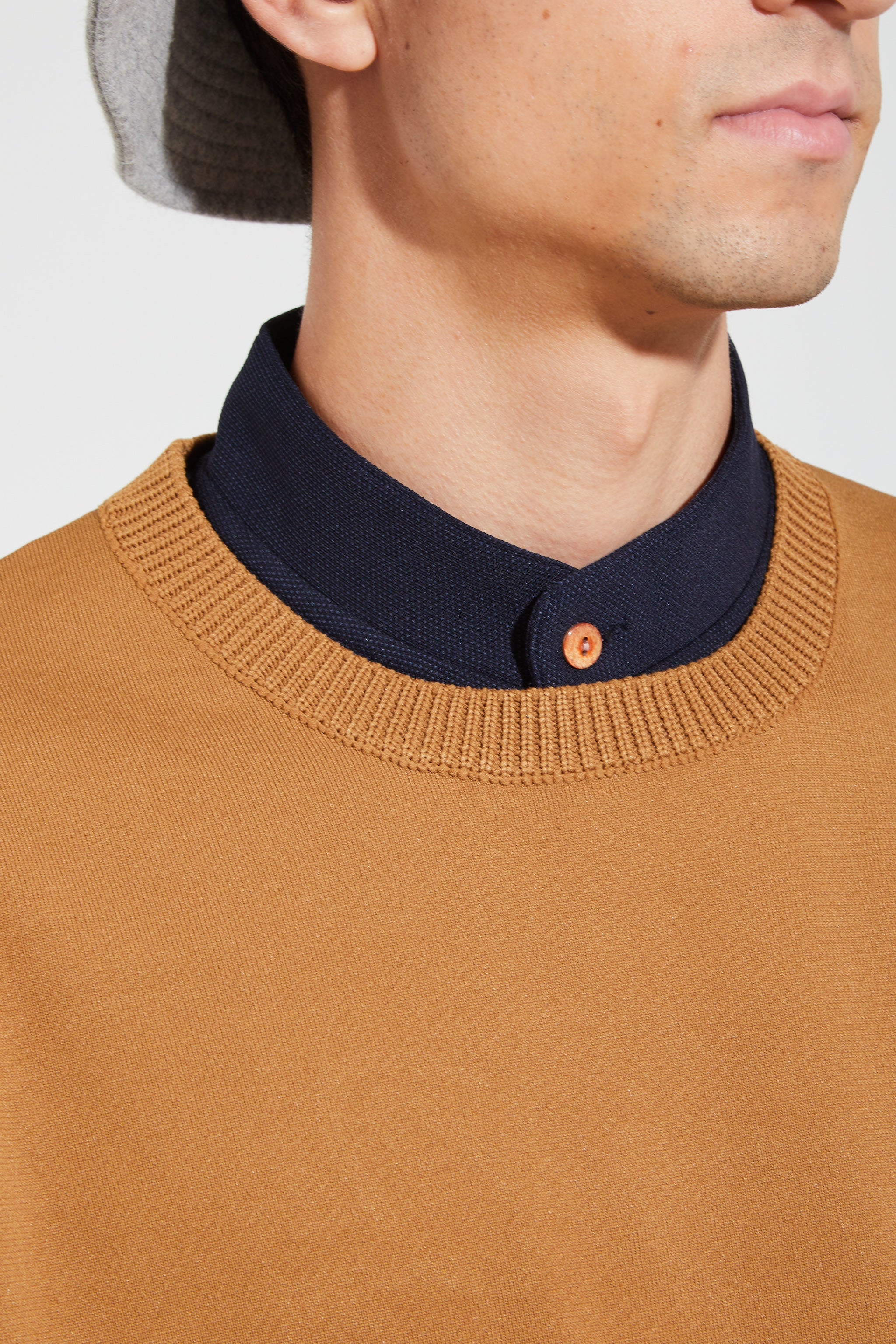 バッククロシェ編みニット・メンズ