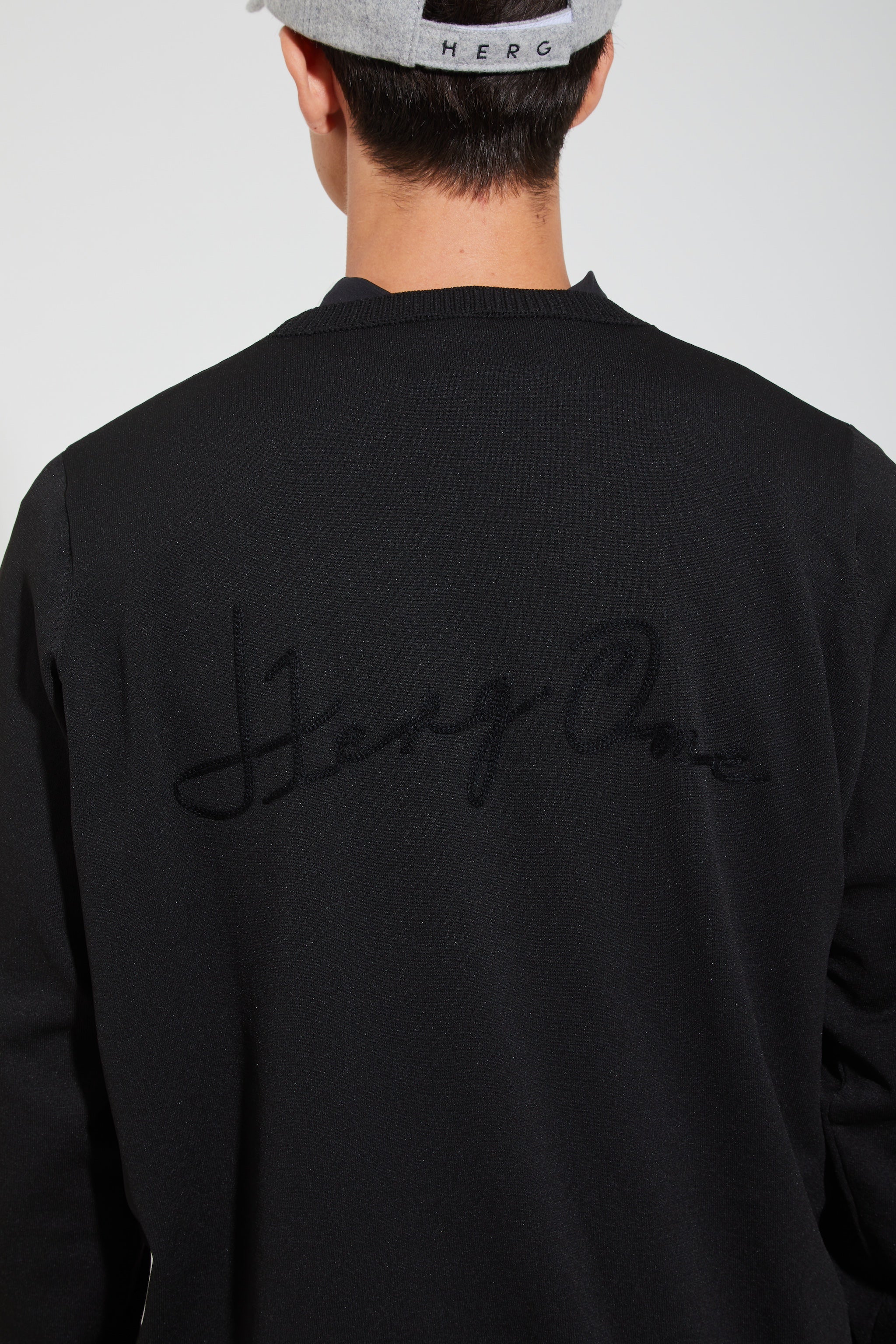 バッククロシェ編みニット・メンズ