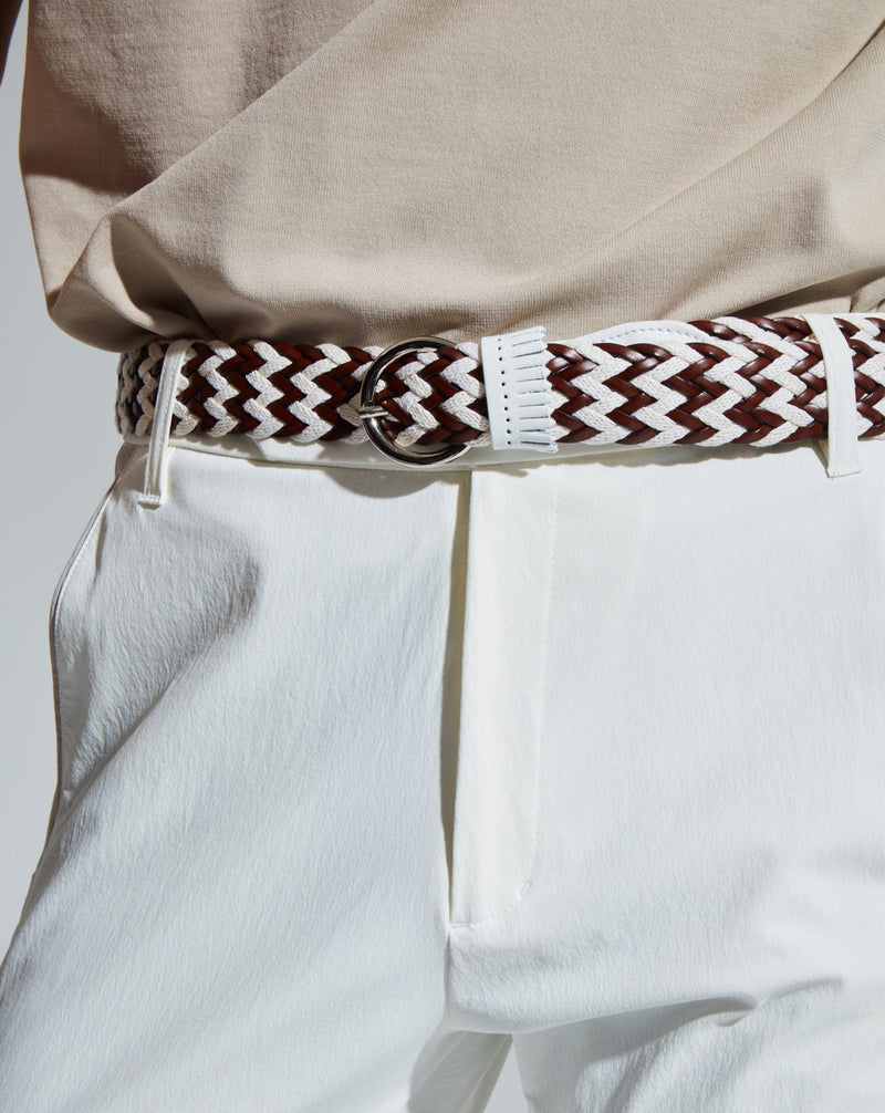 【2024 NEW】Leather Cotton Mesh Belt Fringe